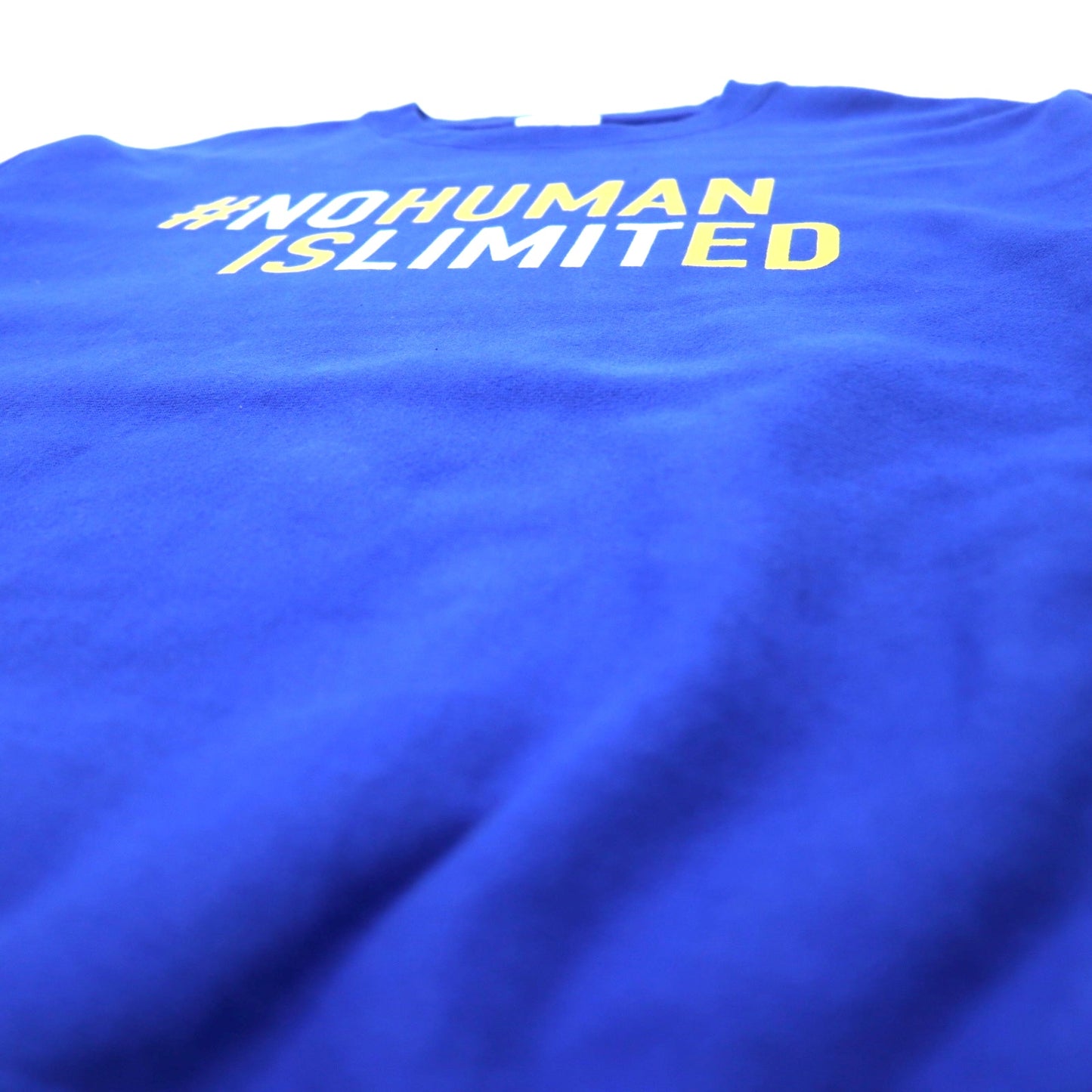Champion リバースウィーブ スウェット 2XL ブルー コットン NO HUMAN IS LIMITED 単色タグ 復刻 REVERSE WEAVE エルサルバドル製