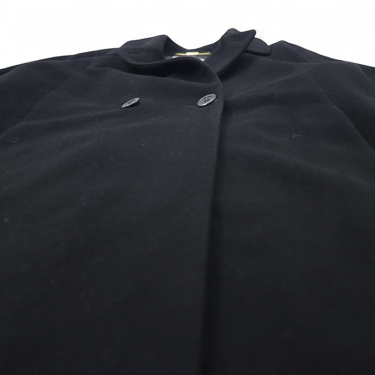 Burberrys スペイン製 カシミヤ チェスターコート M ブラック ウール WOOL & CASHMERE