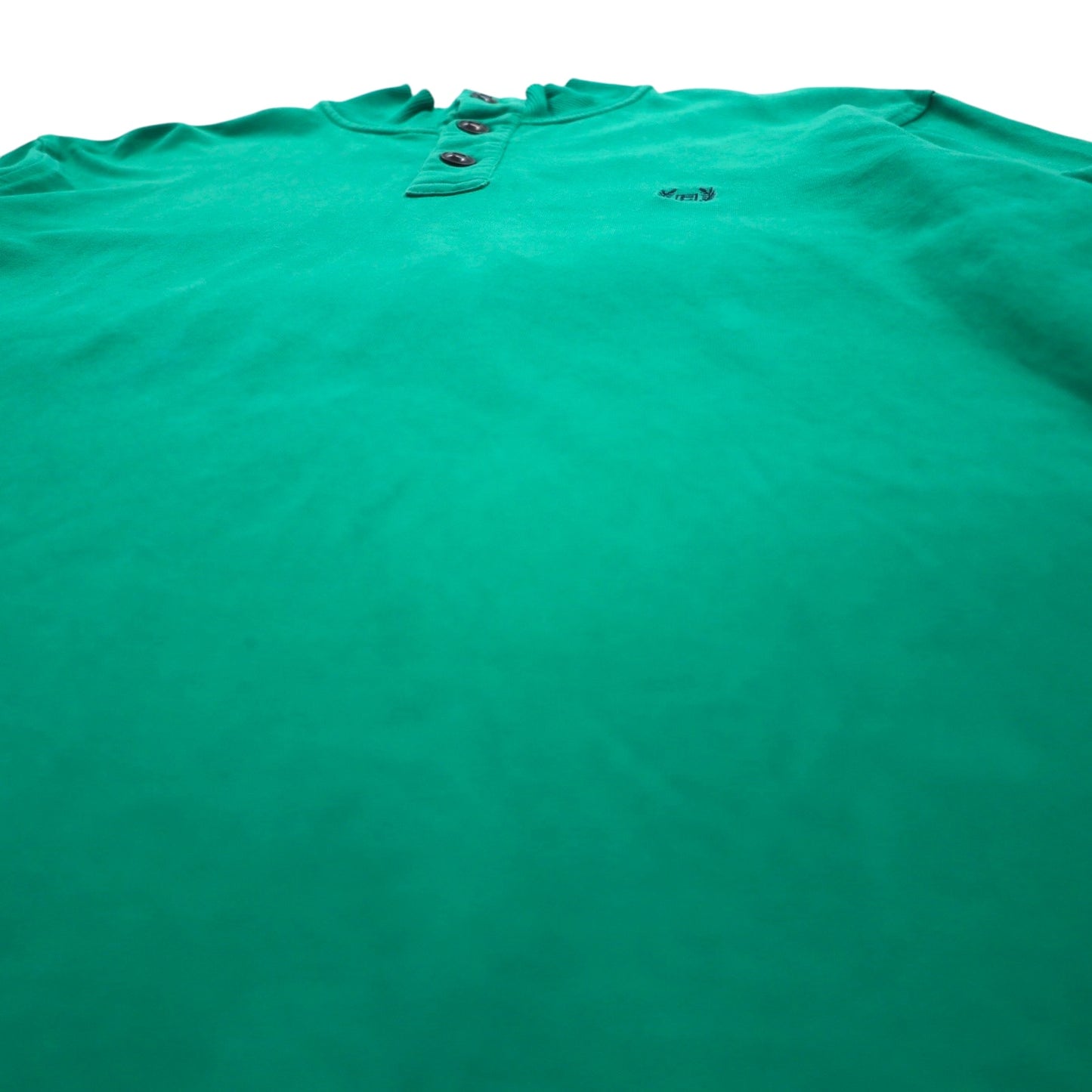 CHAPS ハーフボタン ロングスリーブTシャツ ロンT L グリーン コットン ワンポイントロゴ刺繍