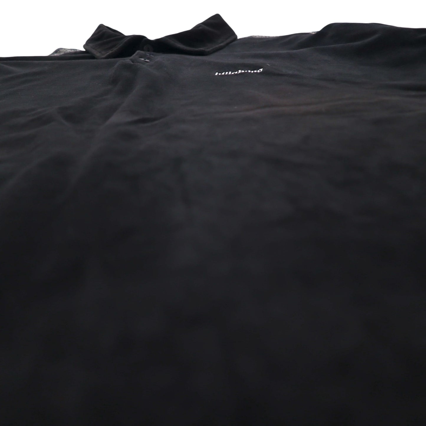 Billabong 90s USA made velour polo shirt XL black cotton polyester one point logo embroidery