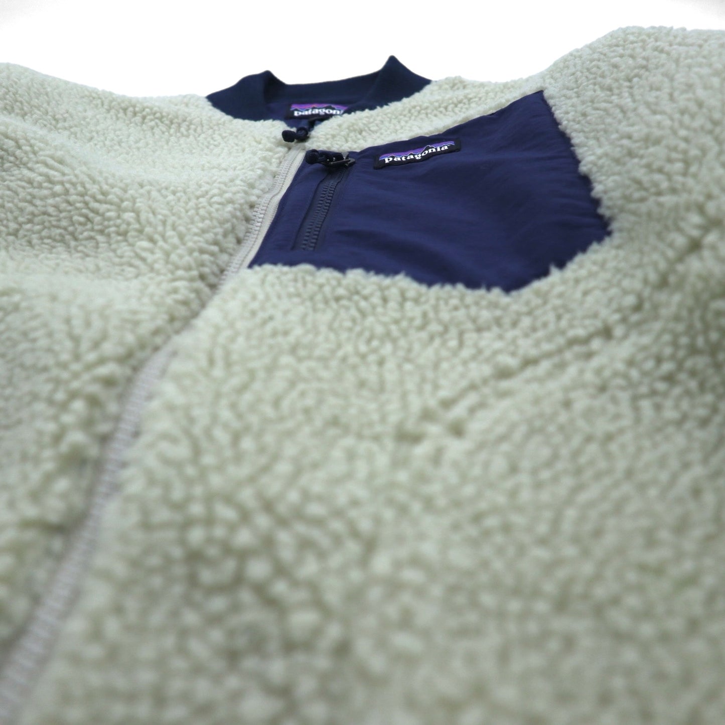 Patagonia レトロX 廃番 ボマージャケット Retro X Bomber Jkt ボア フリースジャケット M ナチュラル × ネイビー 22830