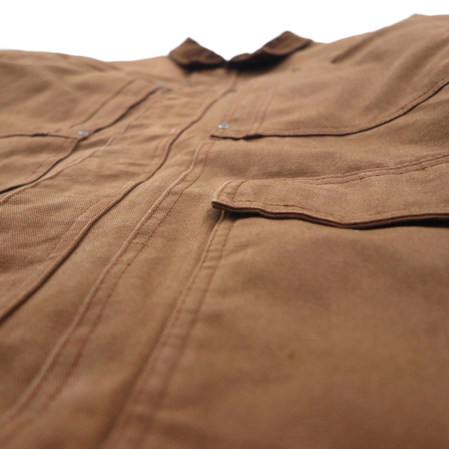 KEY 中綿 ダック ワークジャケット カバーオール XL ブラウン コーデュロイ襟 POLAR KING