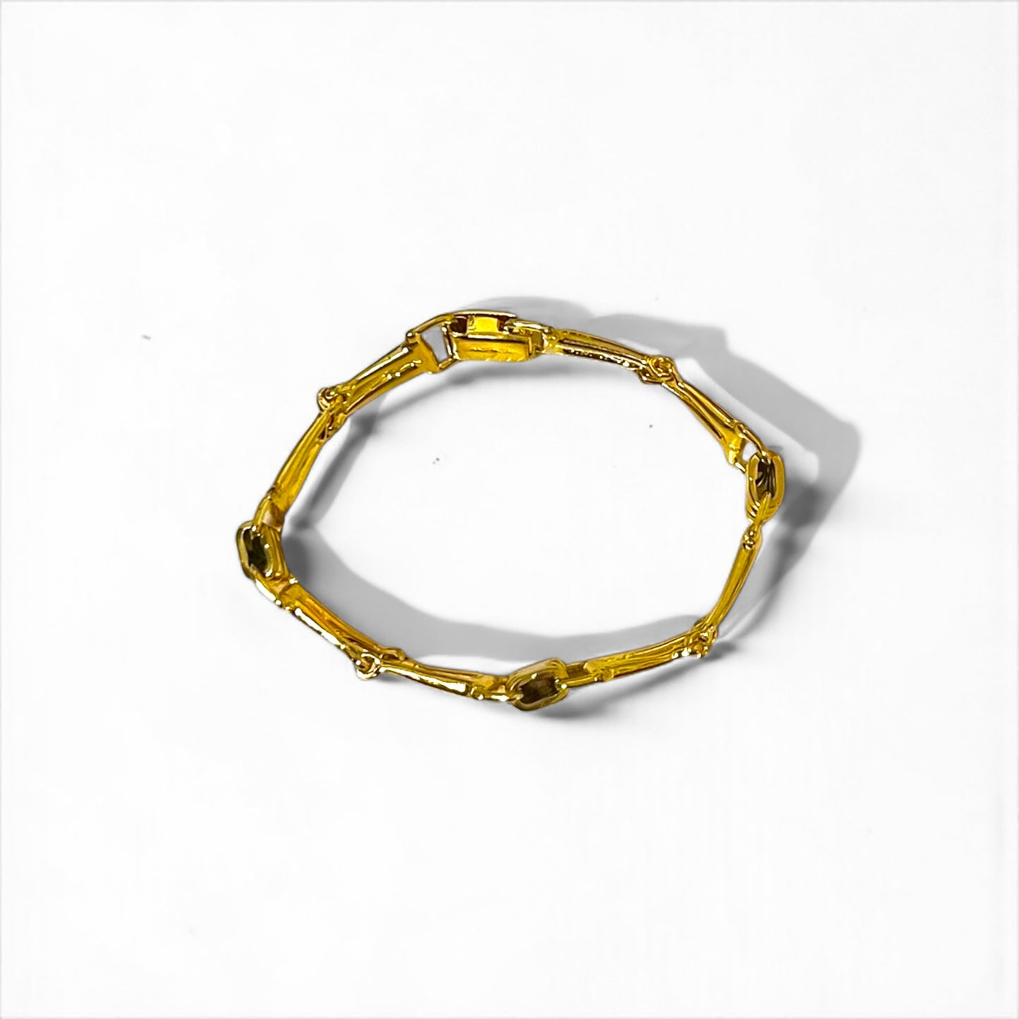 CELINE Vintage Horsebit Bracelet in Gold Metal, Made in Italy