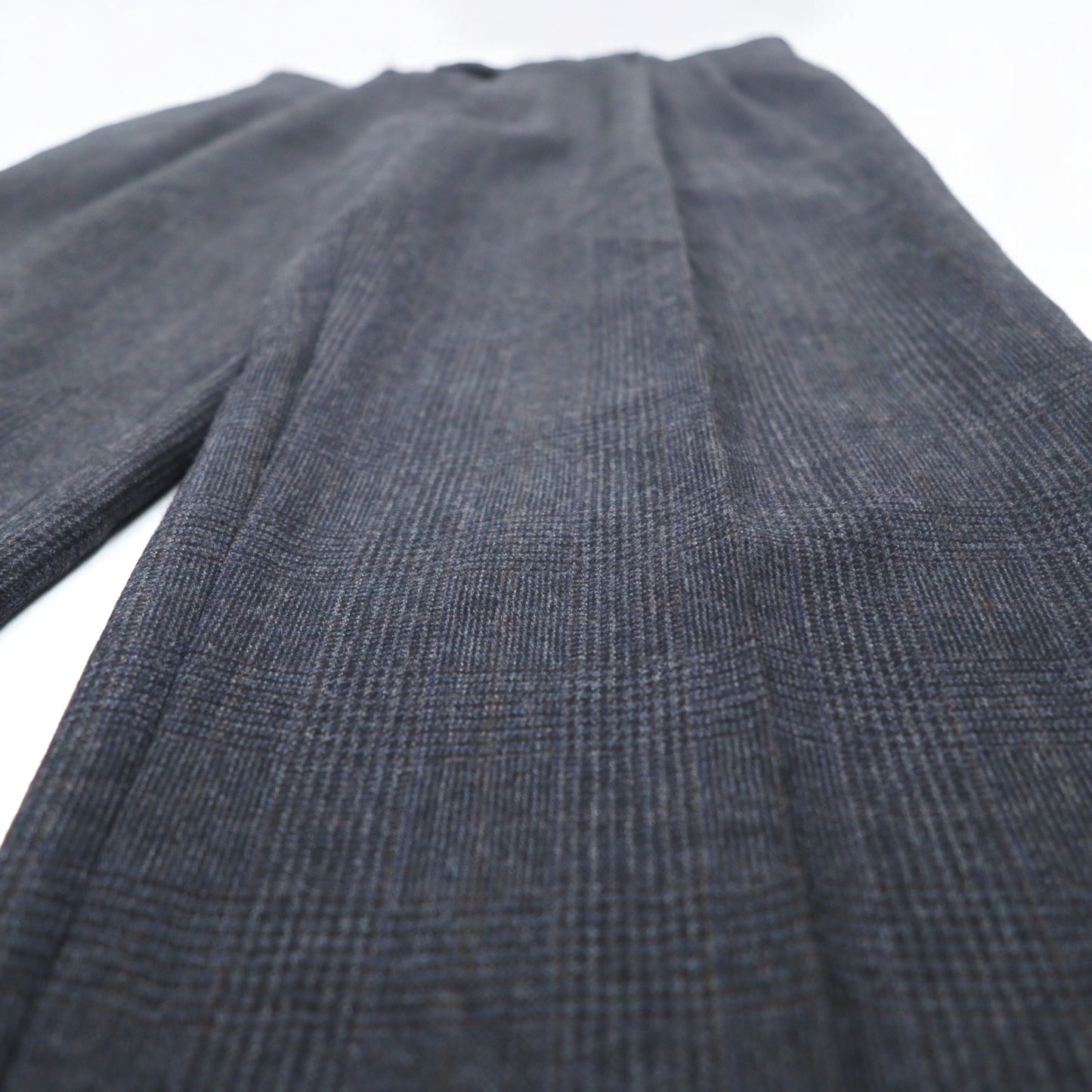 90s JOS.A.BANK Tuck Wide Slacks Pants M Grey Check Wool Suspender Button