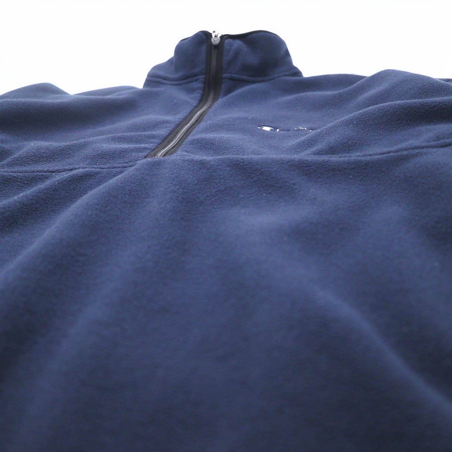 Champion ハーフジップ フリースジャケット L ネイビー ポリエステル ワンポイントロゴ刺繍