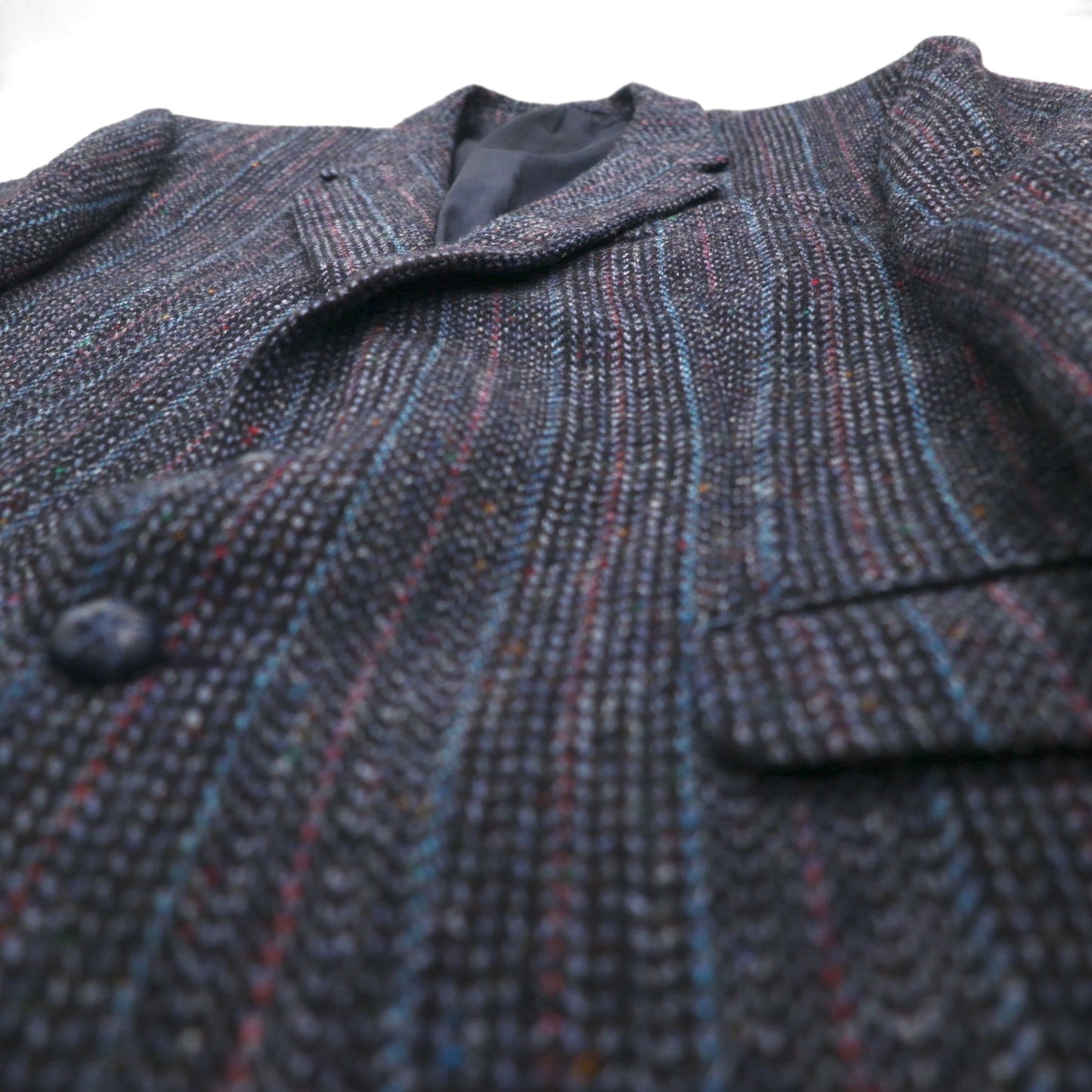 Harris Tweed ツイード 2B テーラードジャケット ブレザー L ウール ヘリンボーン ストライプ BIRKDALE スコットランド製