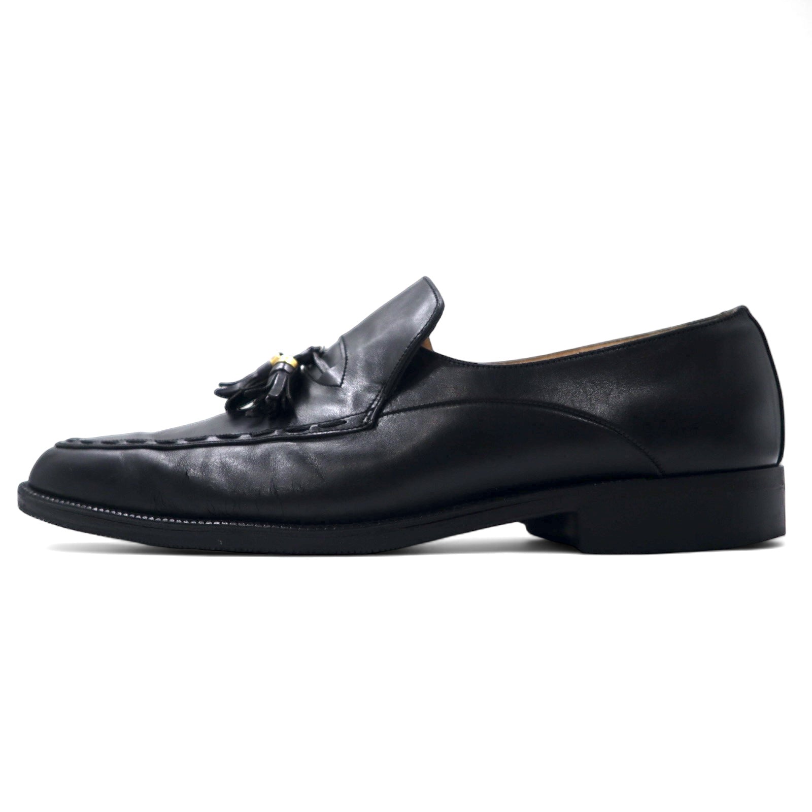 BALLY Swiss Made Tassel Loafers US7.5 Black Leather Vibram