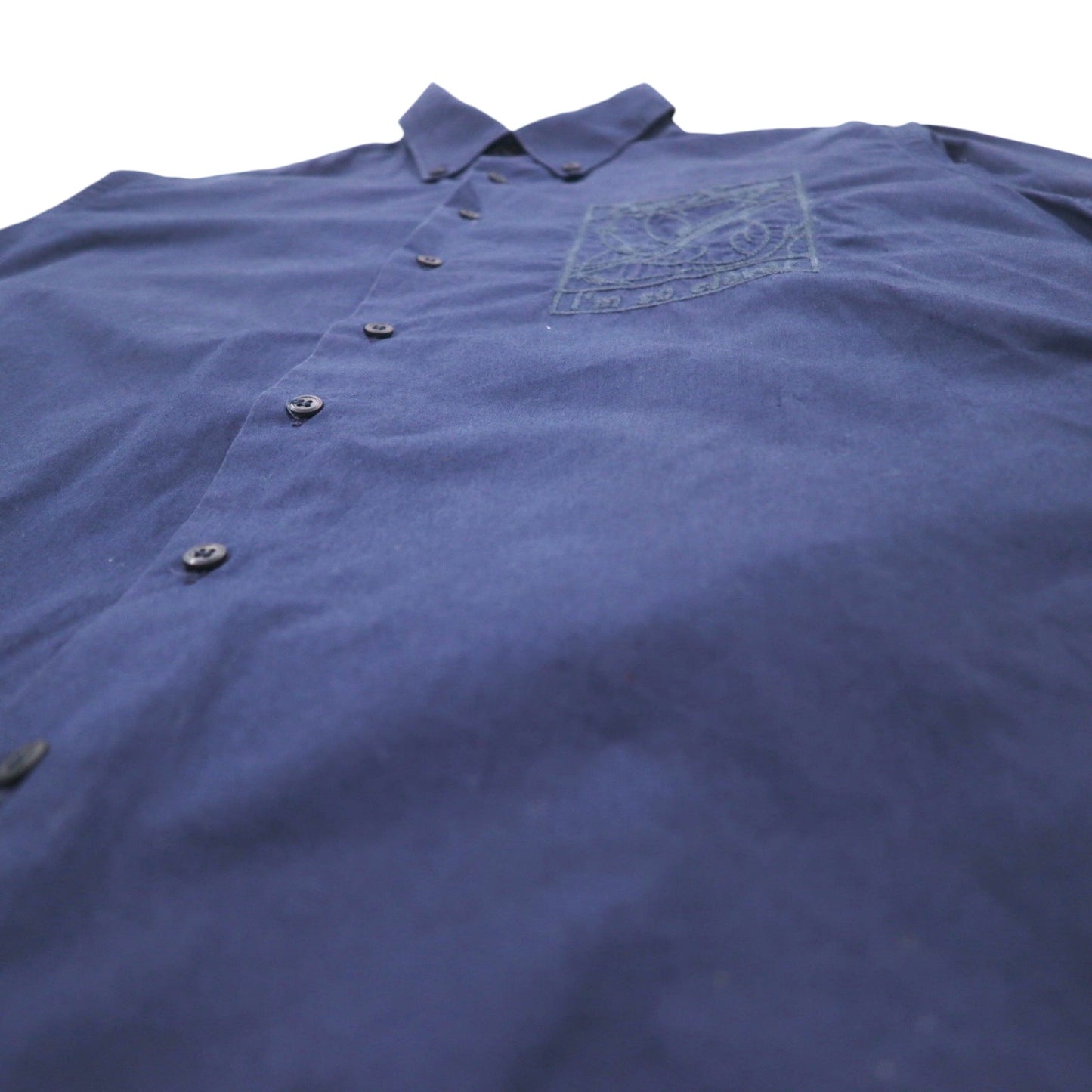 JC de Castelbajac × WARNER BROS イタリア製 90年代 ボタンダウンシャツ L ネイビー LOONEY TUNES バッグスバニー 刺繍