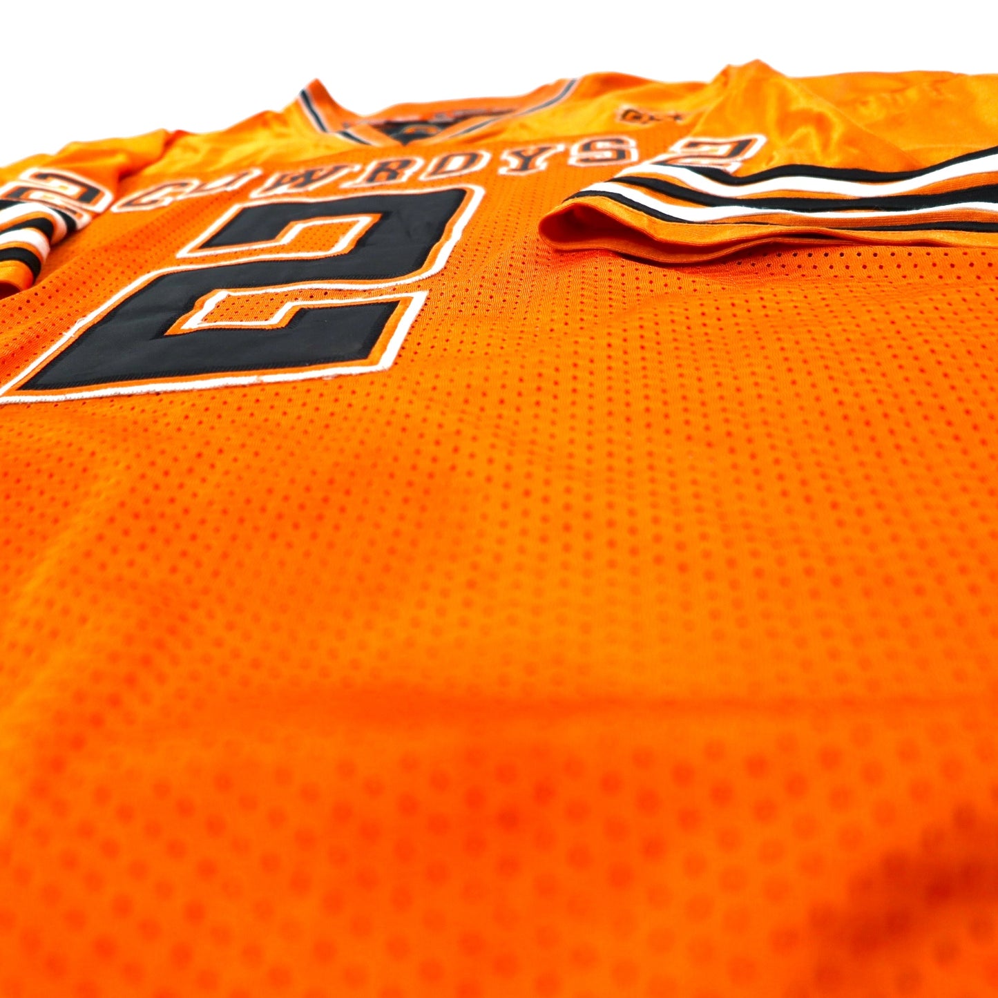 90s COLLEGE EQUIPMENT Game Shirt XXL Orange Polyester Mesh Numbering NCAA COWBOYS Big Size