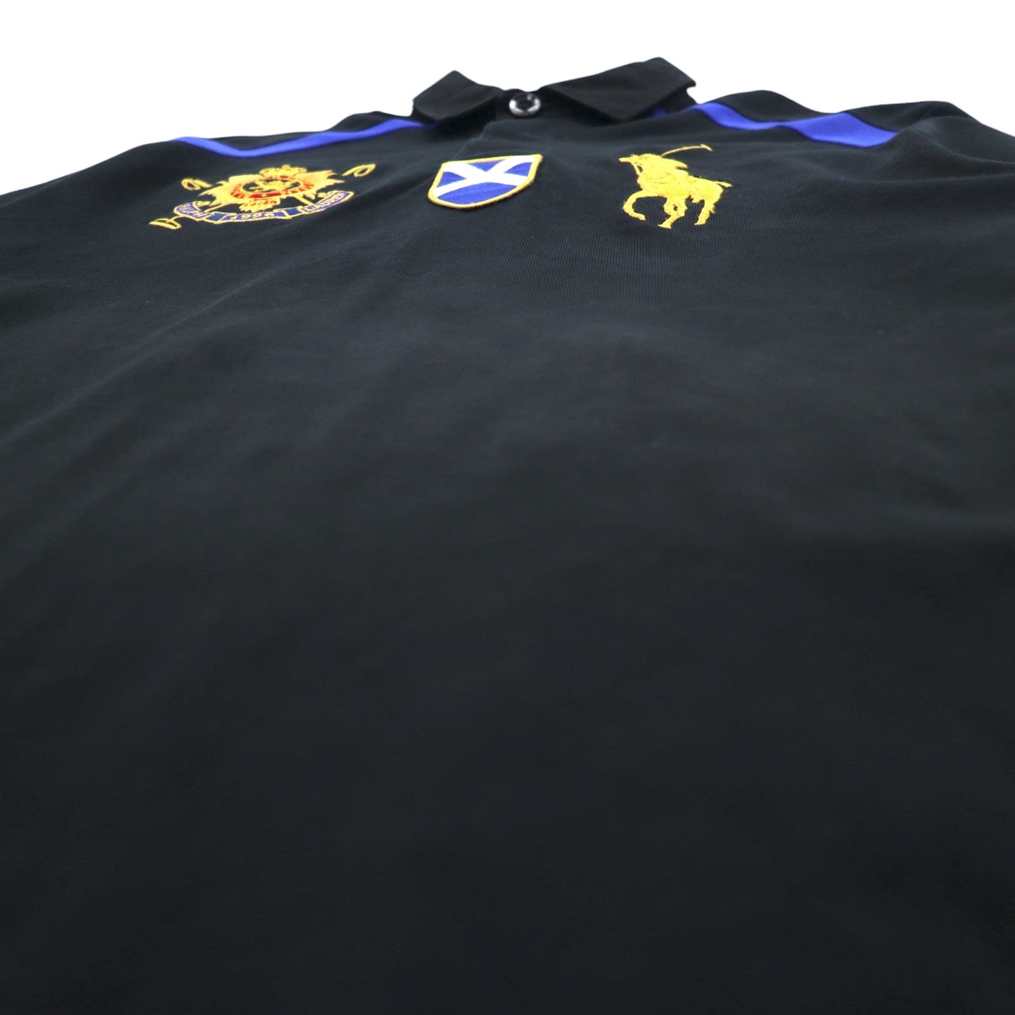 Polo by Ralph Lauren ビッグポニー ラガーシャツ S ブラック ピマコットン ナンバリング BLACK WATCH POLO TEAM
