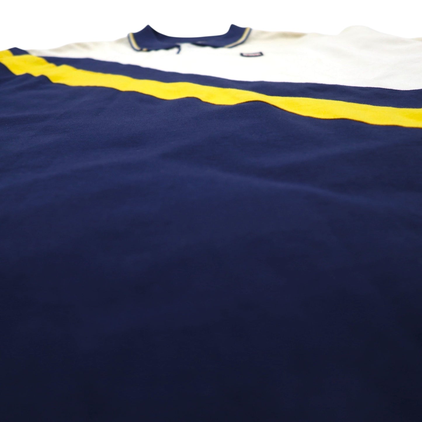 Reebok CLASSIC Line Design Polo Shirt XL Cream Navy Cotton Unused