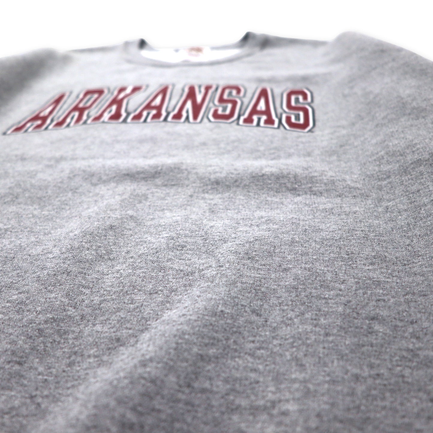 RED OAK College Print Sweatshirt 2XL Gray Cotton Brushed Back ARKANSAS Big Size Made in Honduras