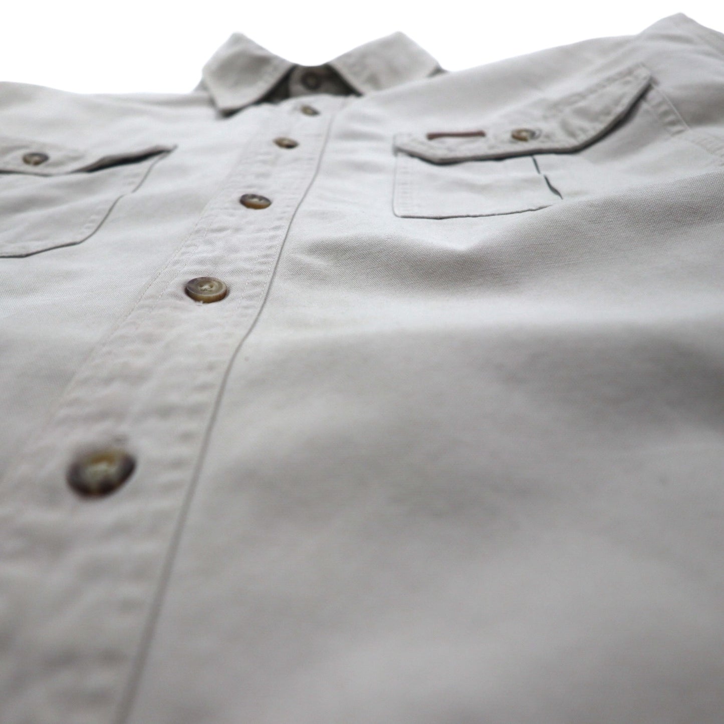 carhartt ワーク シャツ L ベージュ コットン キャンバス 胸ポケット S113STN