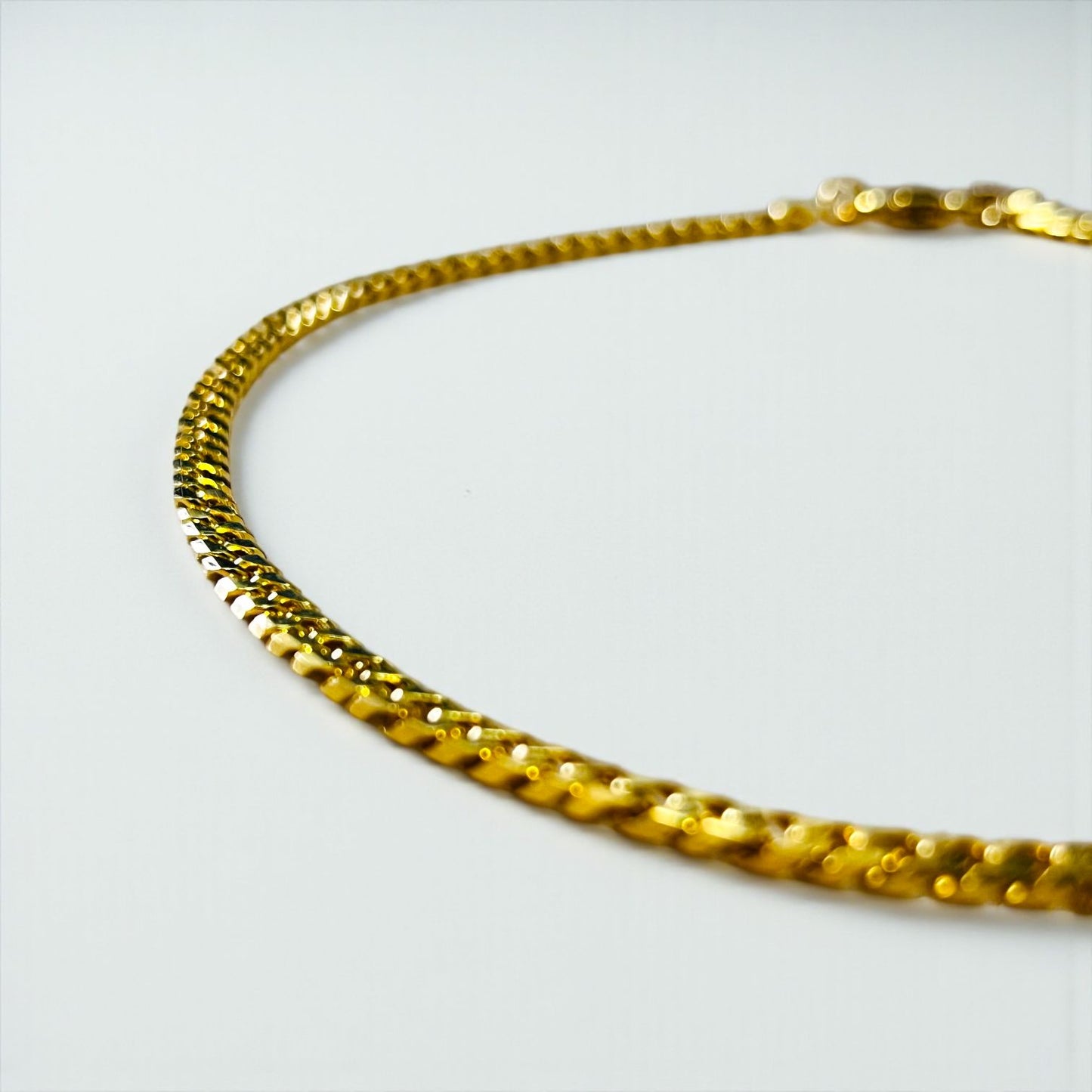 CELINE Vintage 2-Way Curb Chain Choker Necklace with Double Bracelet, Gold