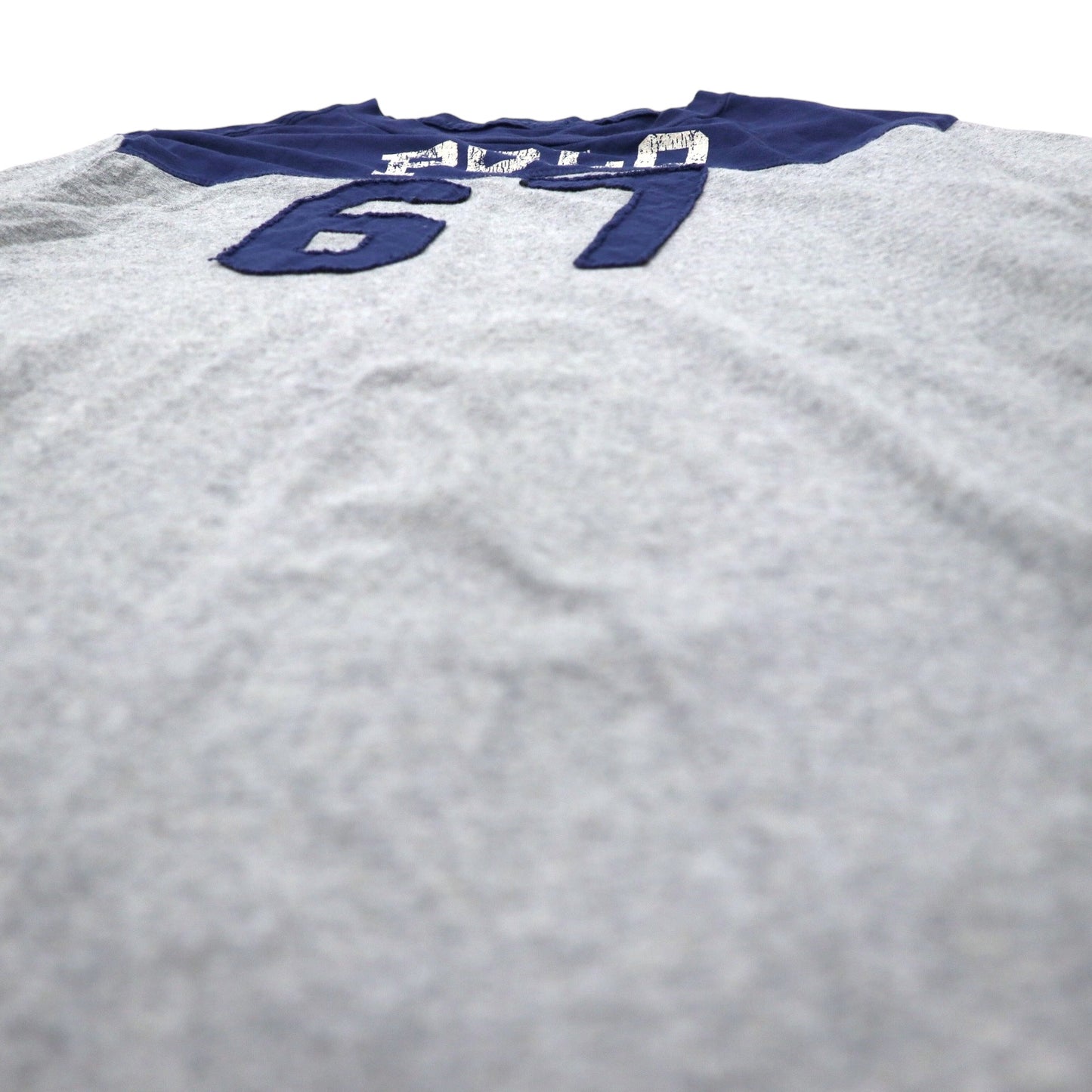 POLO RALPH LAUREN Football T-Shirt XL Navy Grey Cotton Numbering