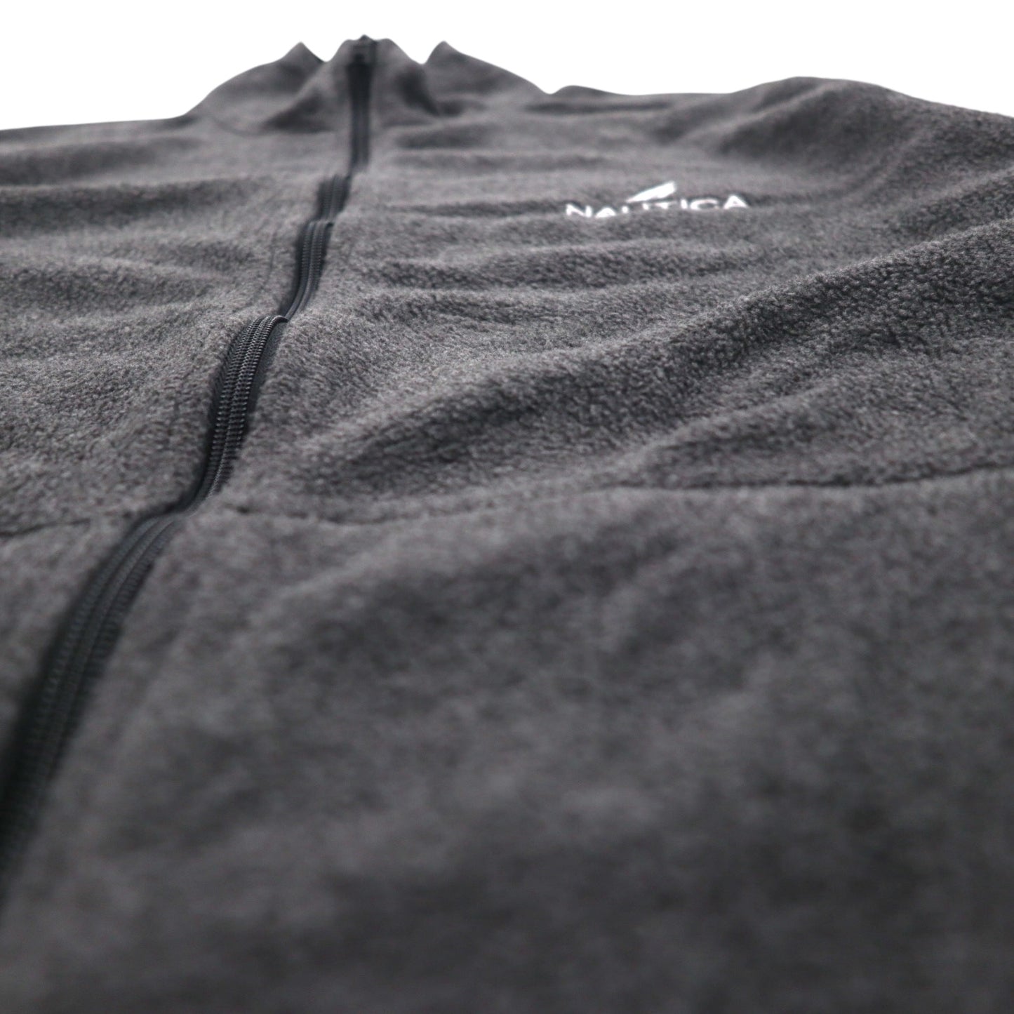 NAUTICA フルジップ フリースジャケット XL グレー ドローコード