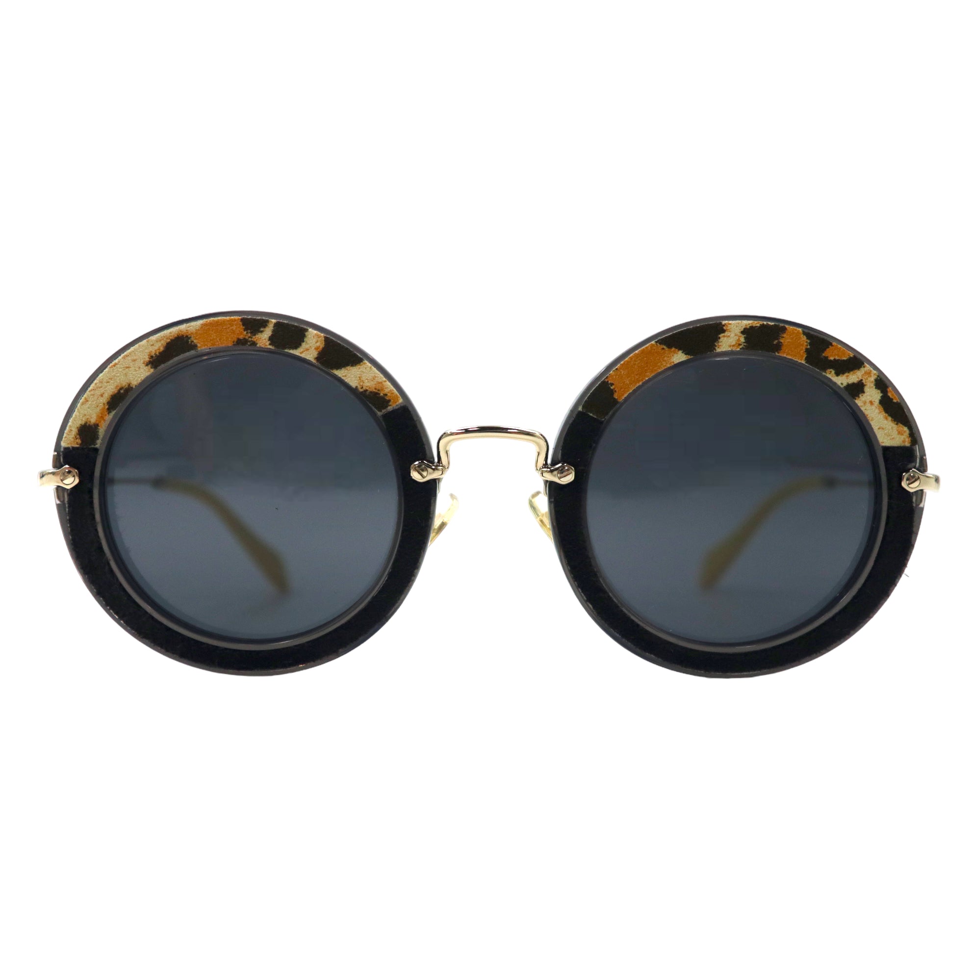 miu miu sunglasses round leopard leopard pattern SMU08R 49⬜︎28 ...