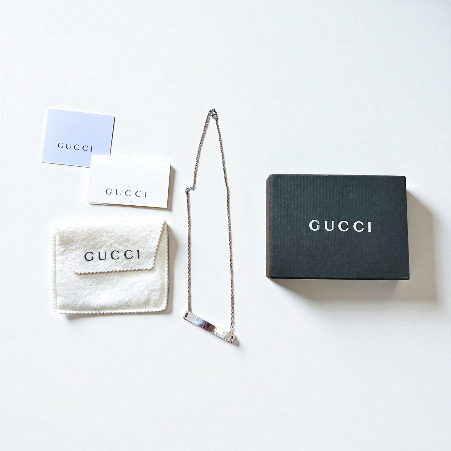 GUCCI ロゴプレート 2WAY チョーカー ネックレス 2連 ブレスレット シルバー SILVER 925 イタリア製