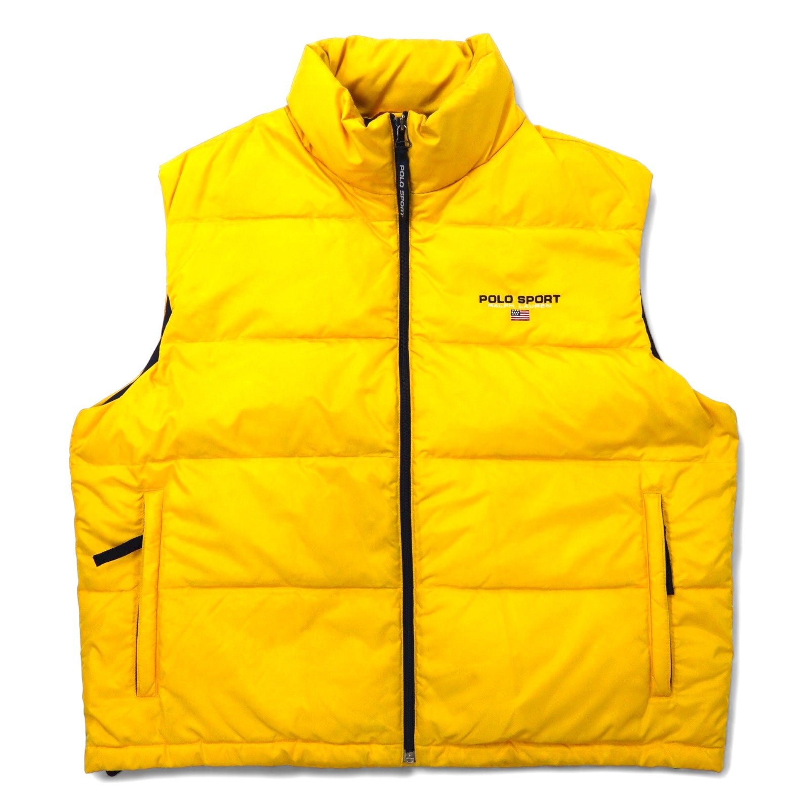 POLO SPORT RALPH LAUREN Puffer Vest XL Yellow Nylon One Point Logo  Embroidery – 日本然リトテ