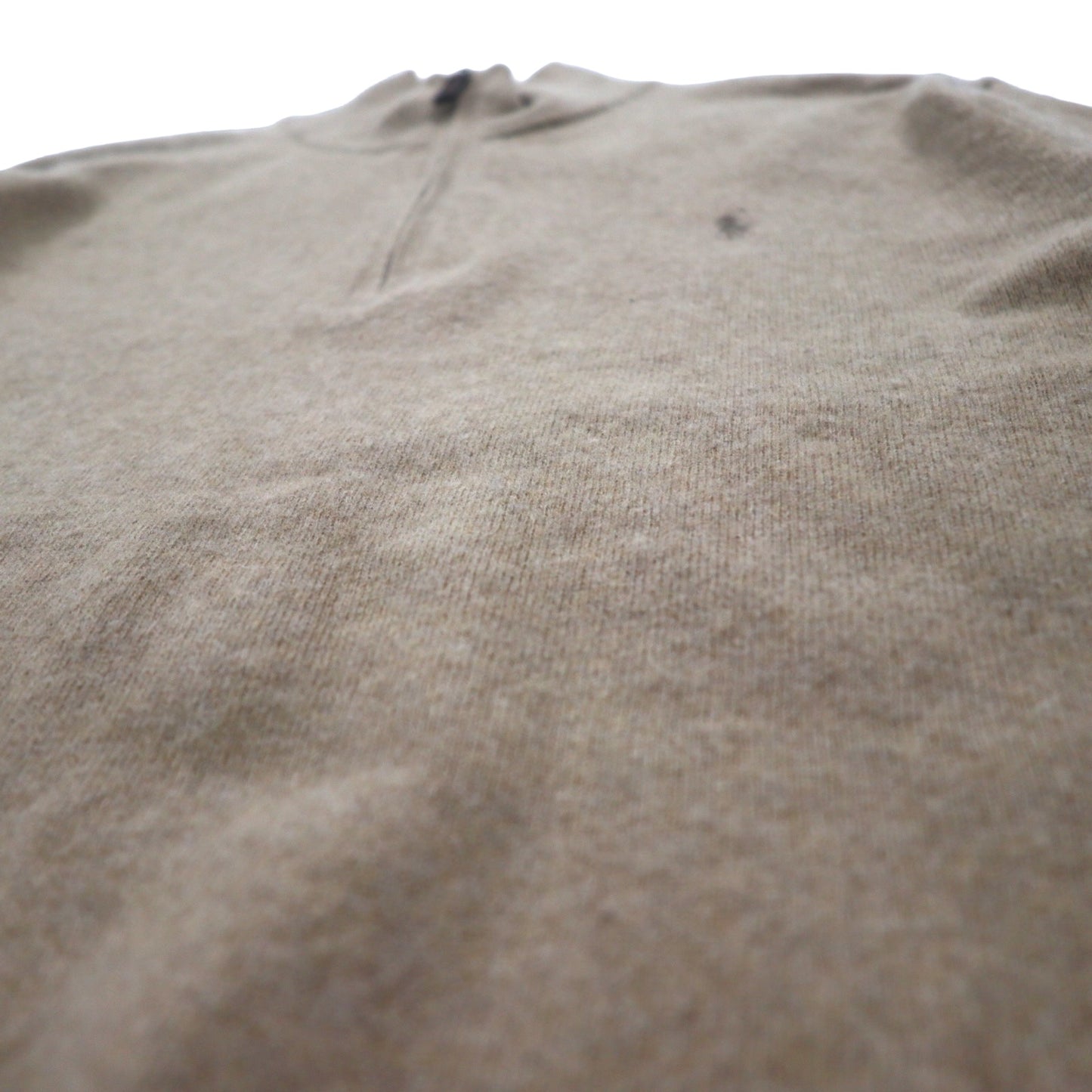 Polo by Ralph Lauren ハーフジップ ラムウール ニット セーター XL ベージュ 羊毛 スモールポニー刺繍