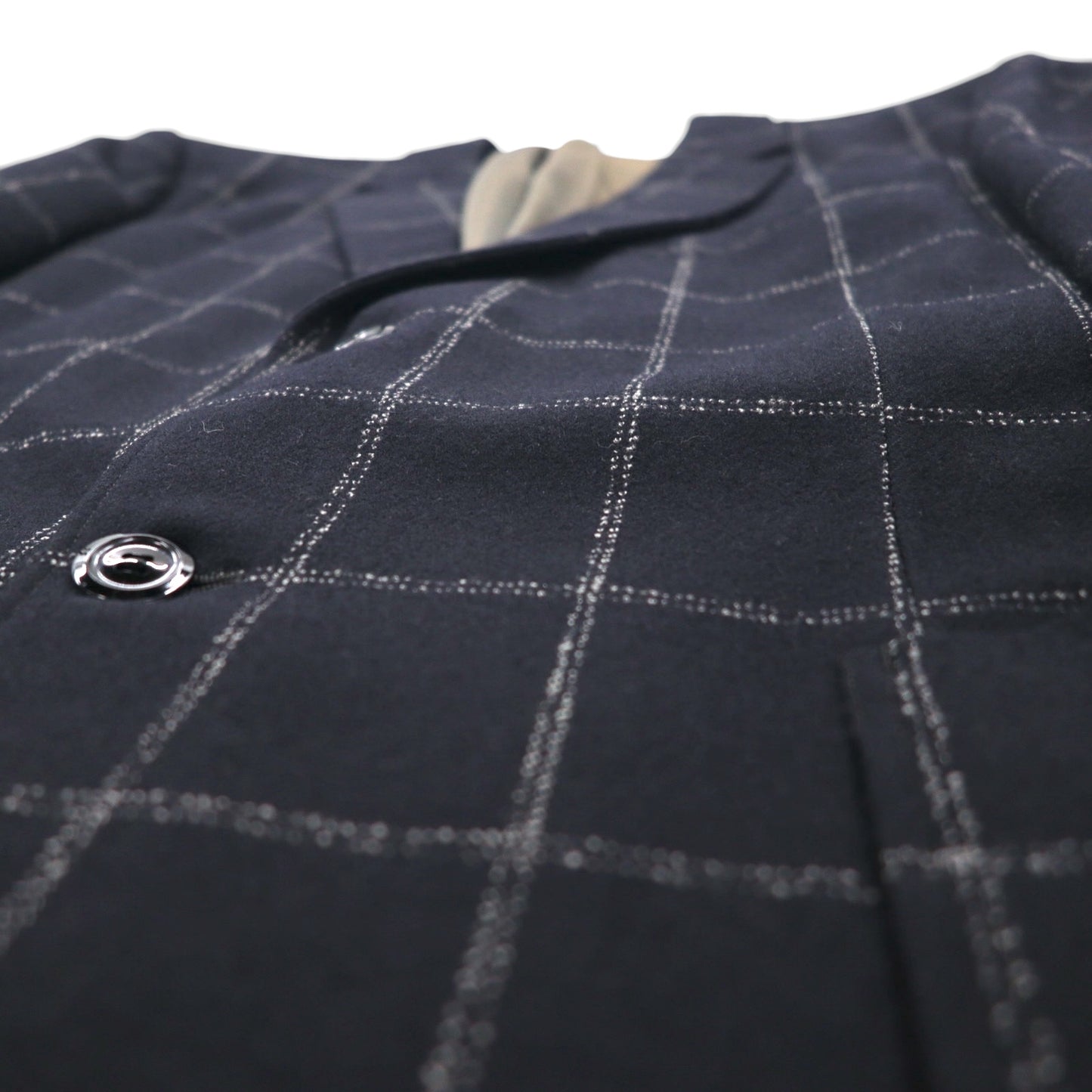 80s Japan Vintage Blazer Jacket KITAMURA 80年代 日本製 テーラードジャケット M ブラック ウール ツイード ウィンドウペンチェック