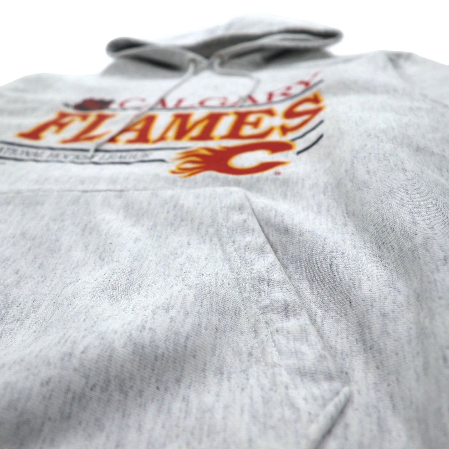 カナダ製 90年代 ravens ATHLETIC プルオーバー パーカー XL グレー 裏起毛 NHL CALGARY FLAMES