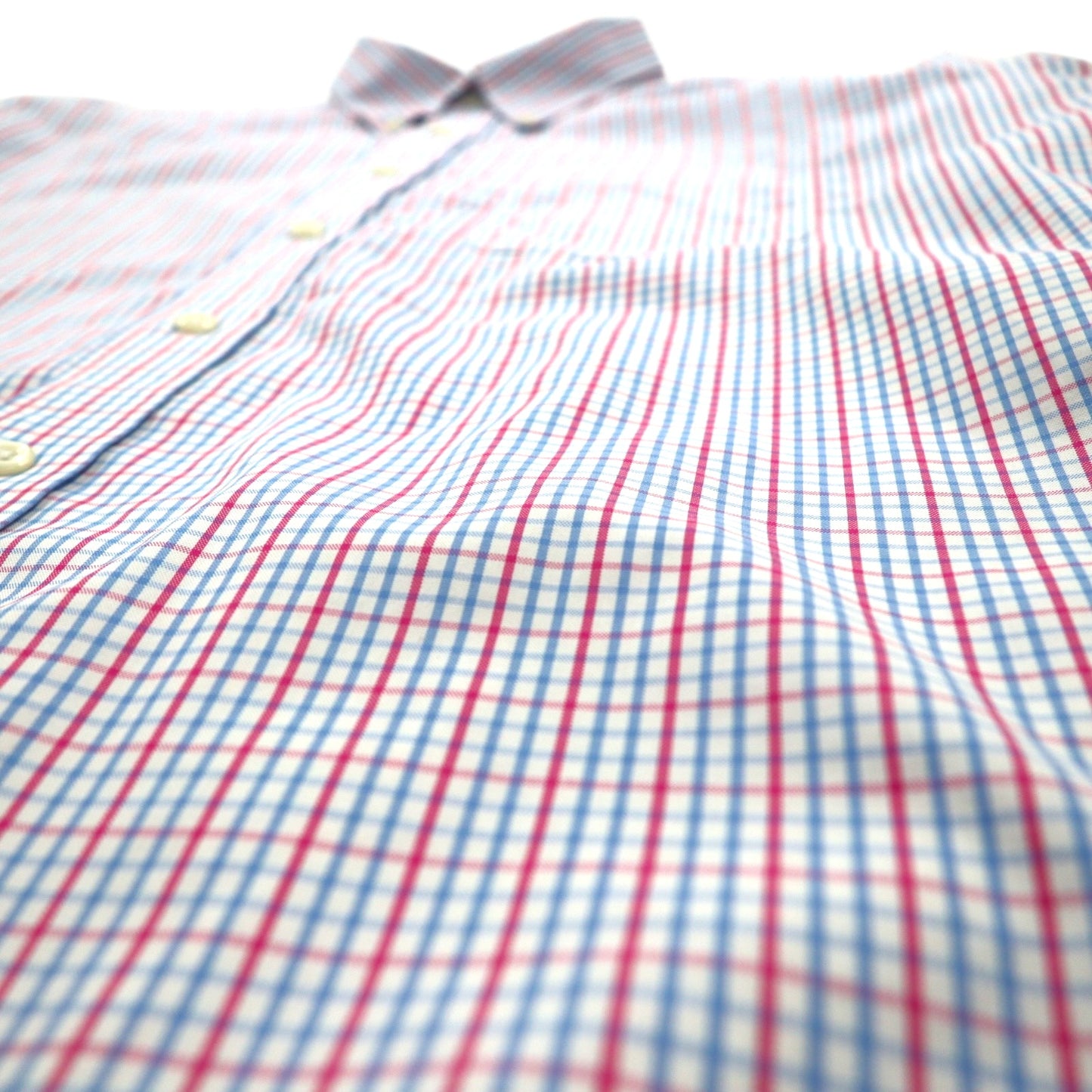 LLBean Oxford Button-Down Shirt, XL, Blue, Tricolor Check, Big Size, Wrinkle-Resistant, 262253