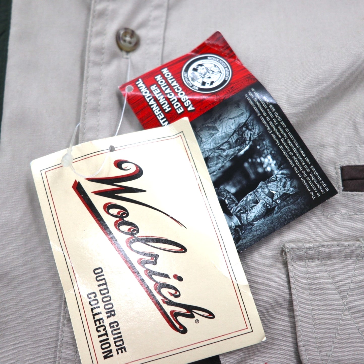 Woolrich 00年代 キルティング 切替 ハンティング シャツ XL ベージュ グリーン 胸ポケット OUTDOOR GUIDE COLLECTION 未使用品