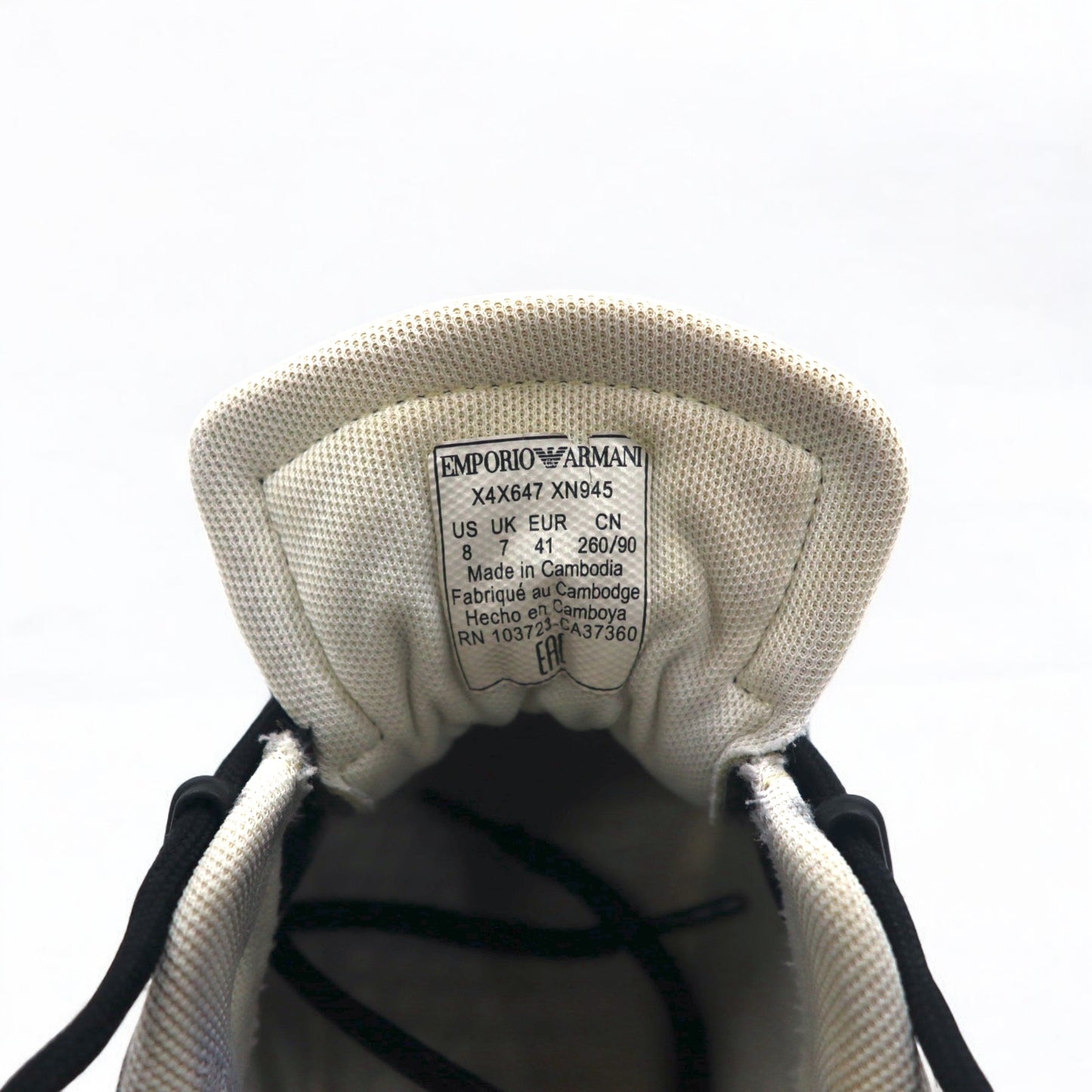 EMPORIO ARMANI Sneakers 26cm Black Nylon Leather X4X647 XN945