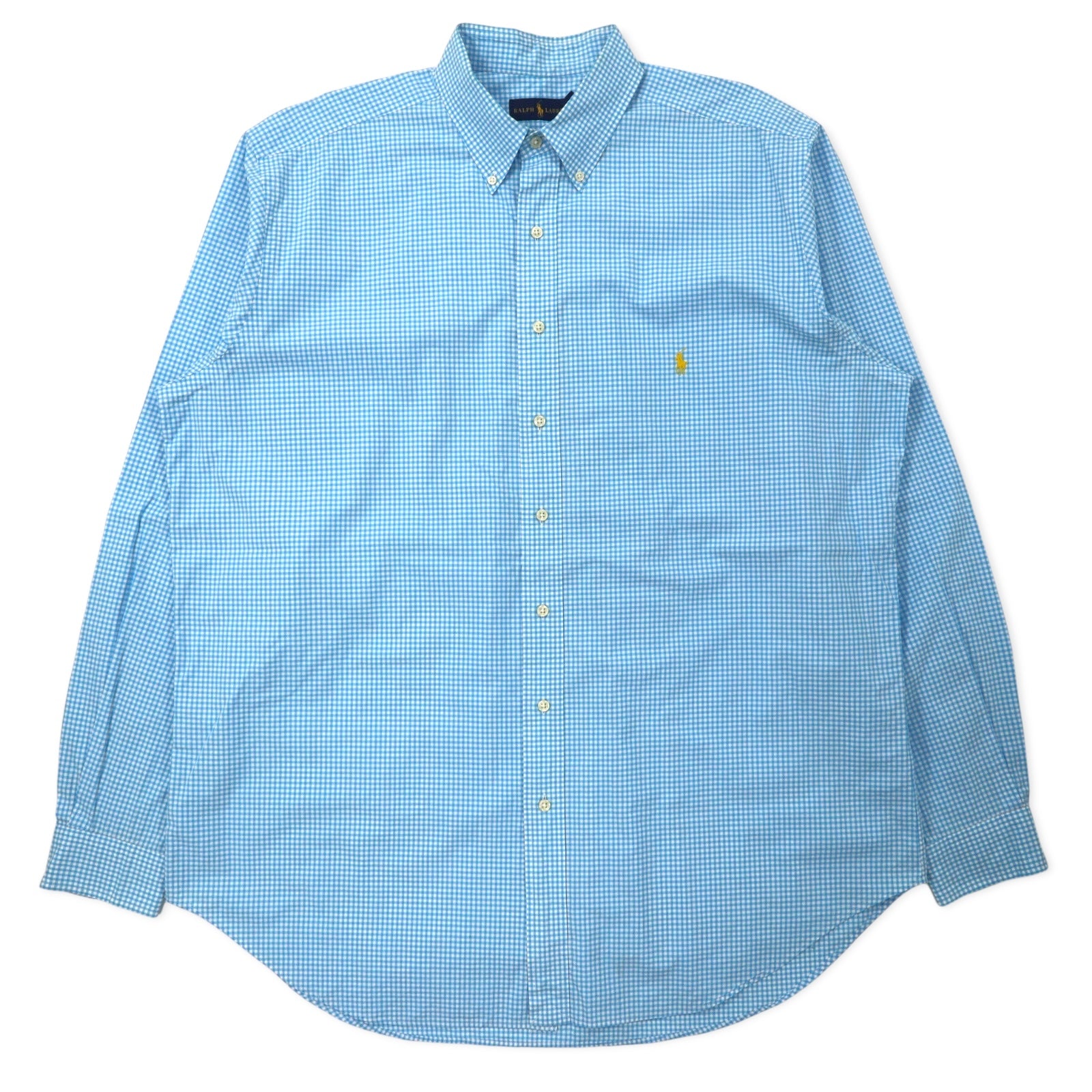 RALPH LAUREN ボタンダウンシャツ XLT TALL ブルー ギンガムチェック 