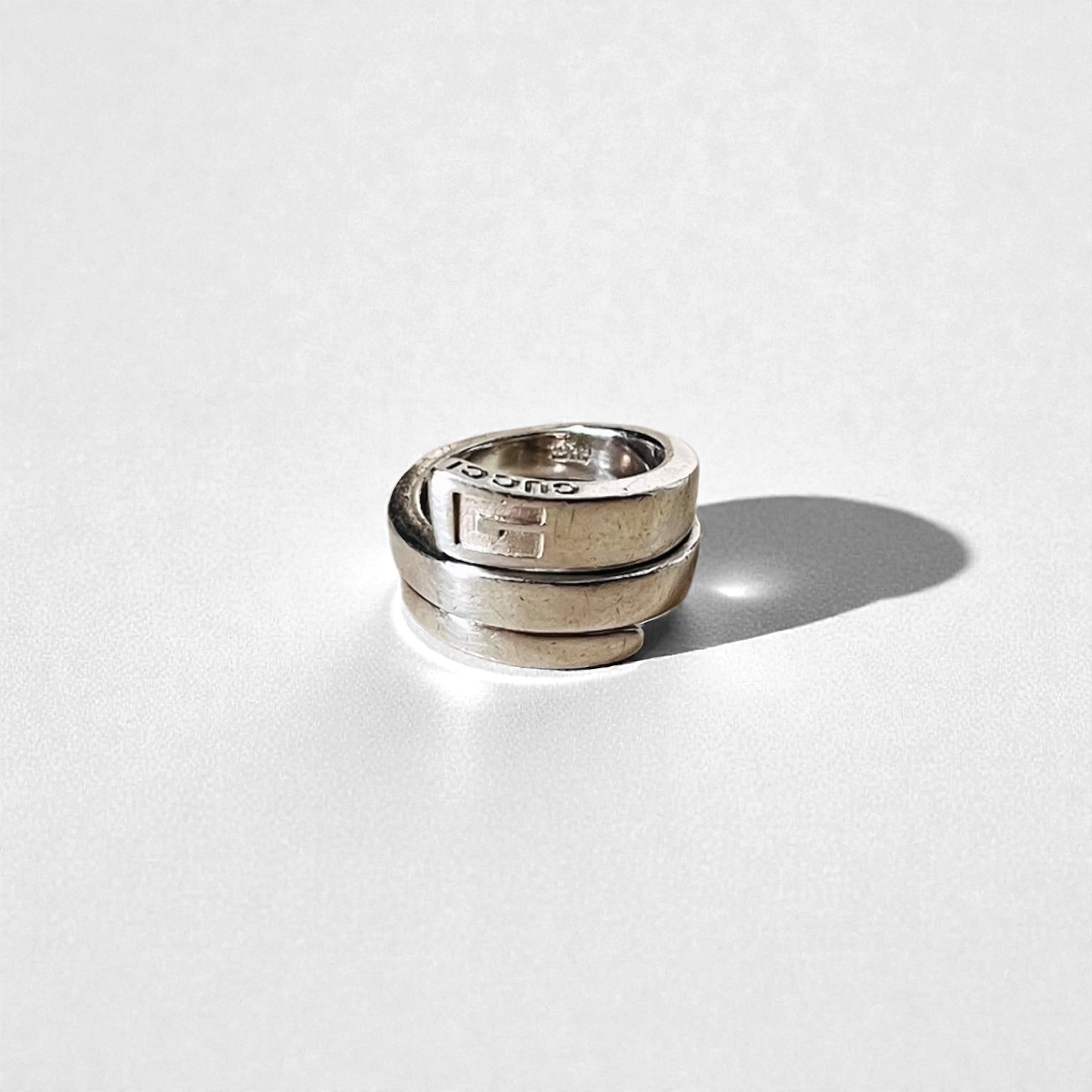 GUCCI スパイラル スネーク リング 指輪 9号 シルバー Gロゴ SILVER 