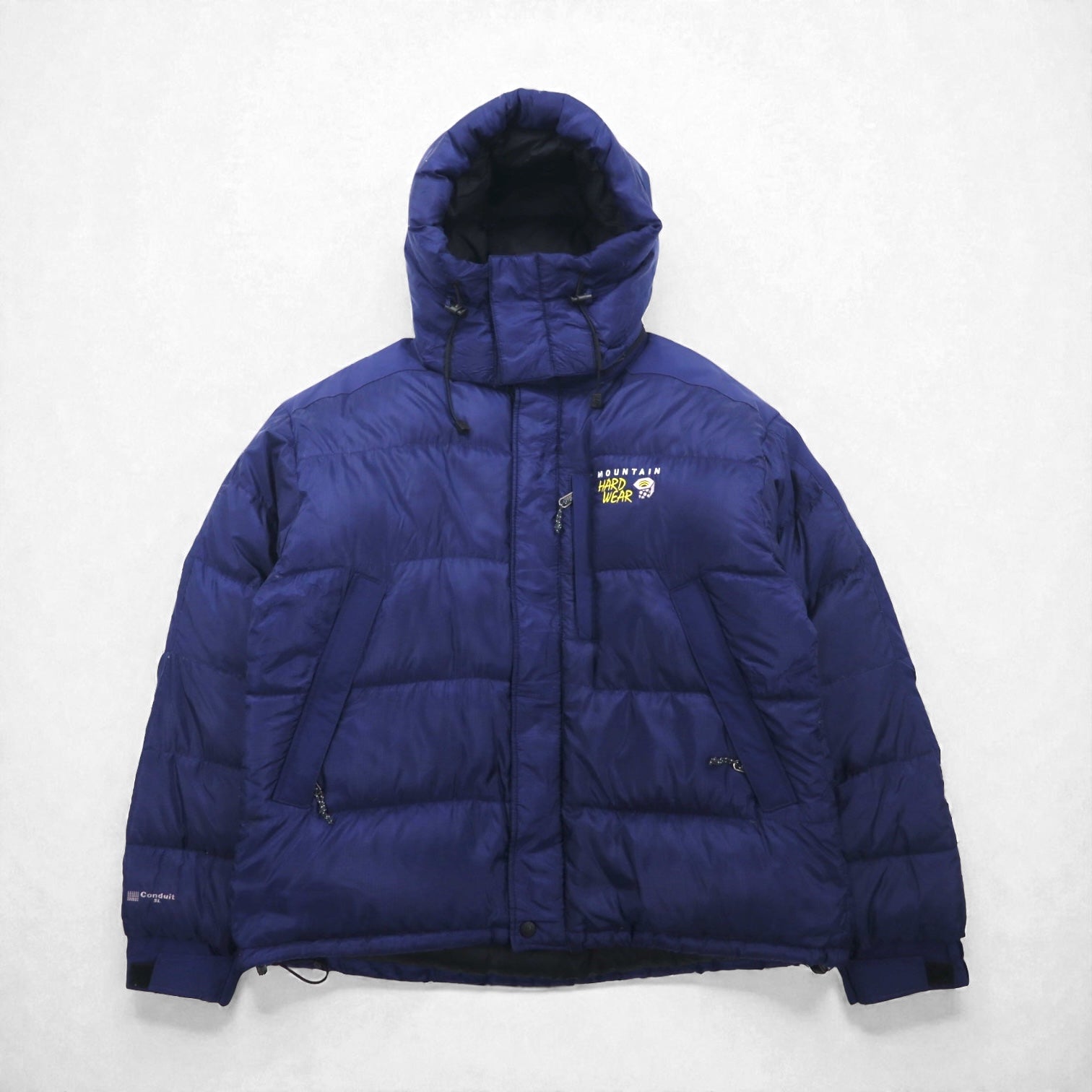 MOUNTAIN HARDWEAR Sub Zero Hooded Puffer Jacket, Large, Navy, SUB 