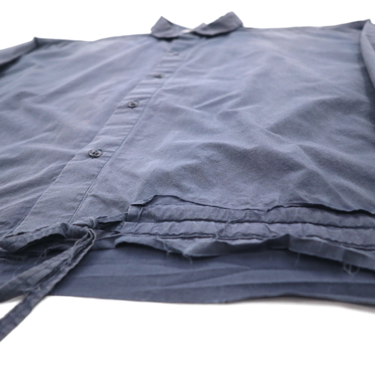 UNUSED Drawcord Shirt XL Navy Cotton Made in Japan