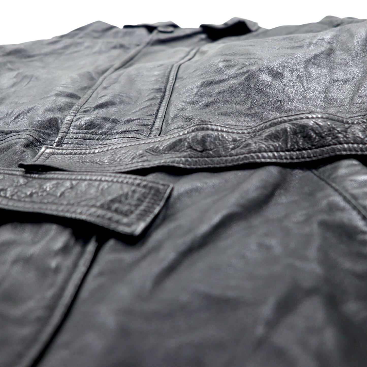 90s PELLE STUDIO (WILSONS) Thinsulate Padded Leather Coat Car Coat M Black Leather Removable Liner