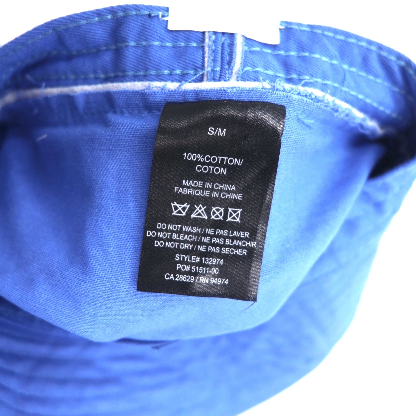 stussy ストックロゴ 刺繍 バケットハット S/M ブルー コットン STOCK BUCKET HAT