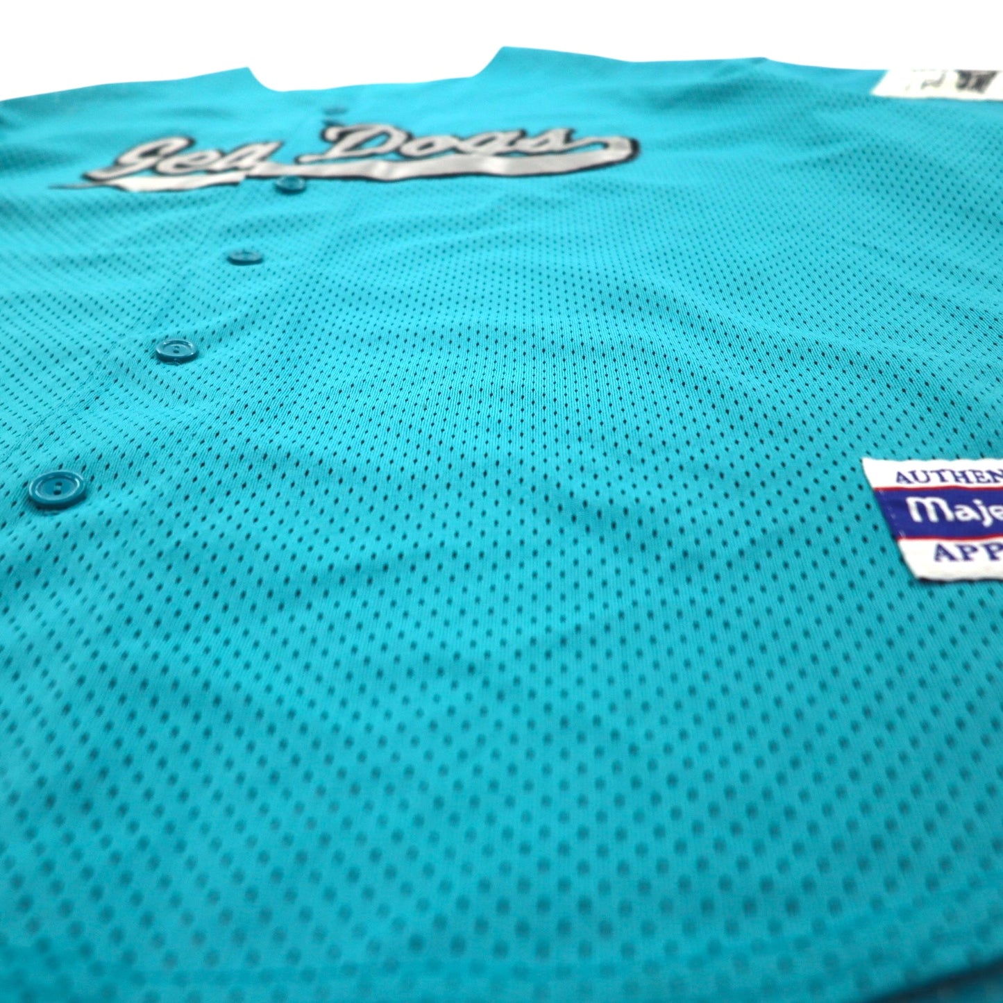 majestic 90s USA Made MiLB Mesh Baseball Shirt 2X Blue Sea Dogs Numbering