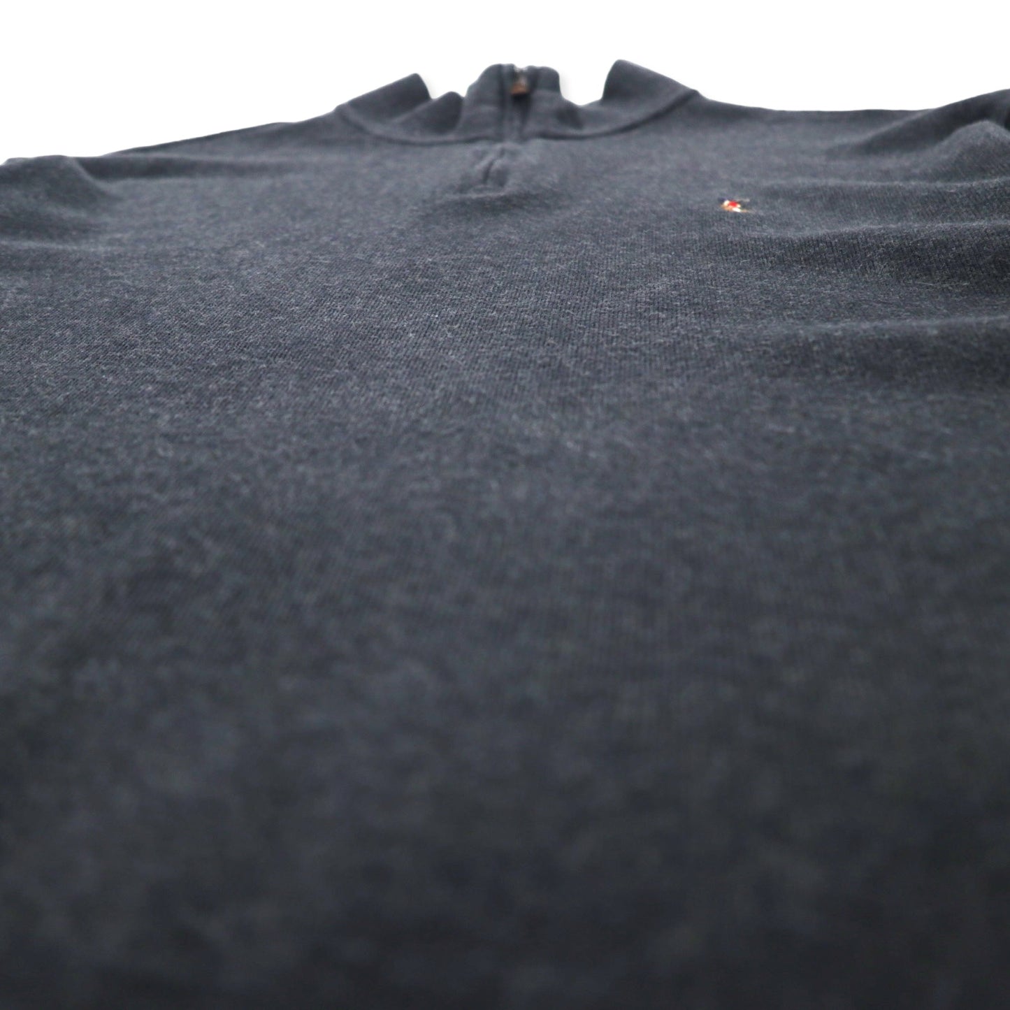 POLO RALPH LAUREN ハーフジップ スウェット XL グレー コットン ESTATE RIB スモールポニー刺繍