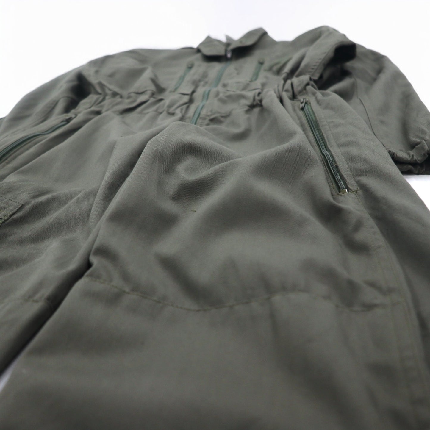 Vintage 90s French Military BIDERMANN UNIFORMES French Air Force Flight Suit All-in-one Jumpsuit S Khaki Herringbone Military 93-10-056