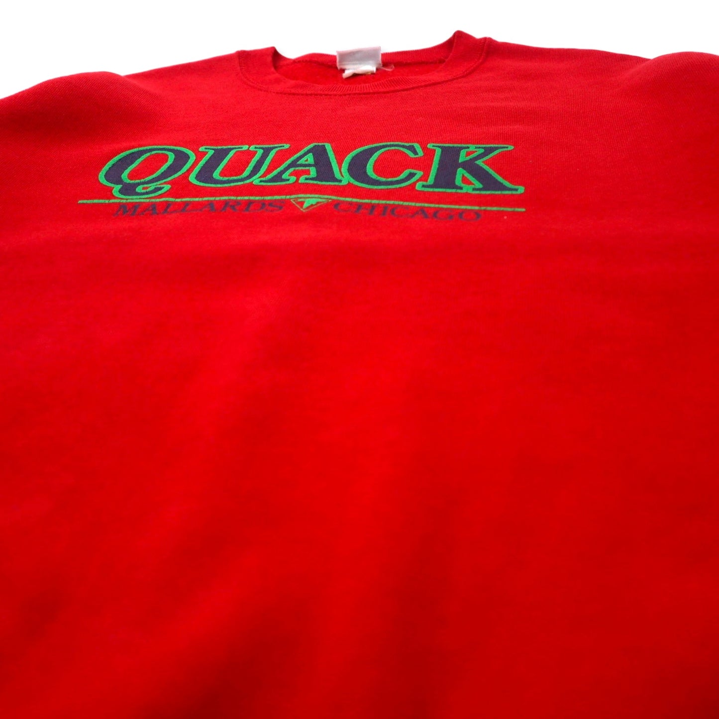 BASSETT WALKER USA製 90年代 Sturdy Sweats プリント スウェット XL レッド コットン QUACK