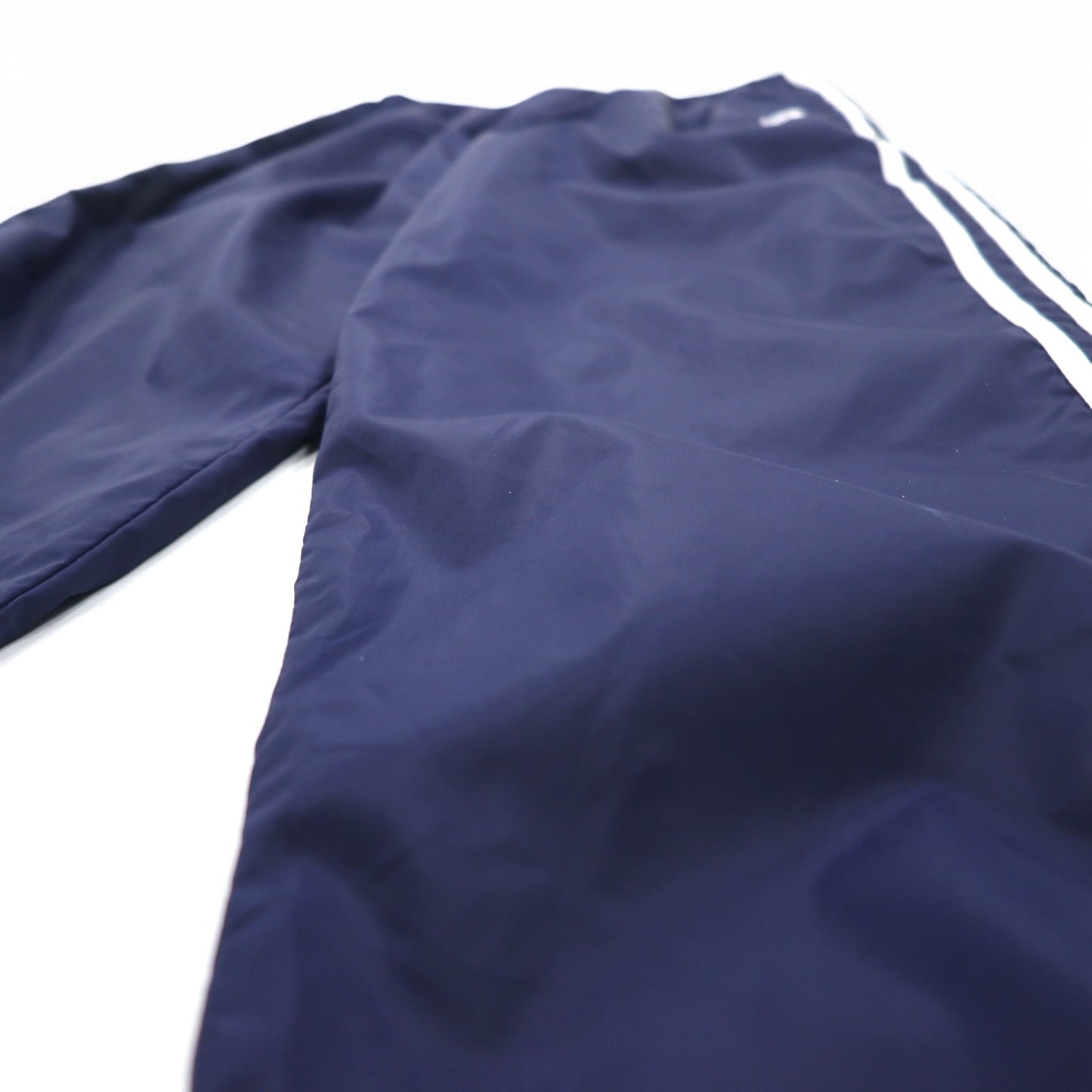 adidas 90s International Flag Tag Nylon Track Pants Jersey XL Navy 3 Stripes Zippered Hem Slit