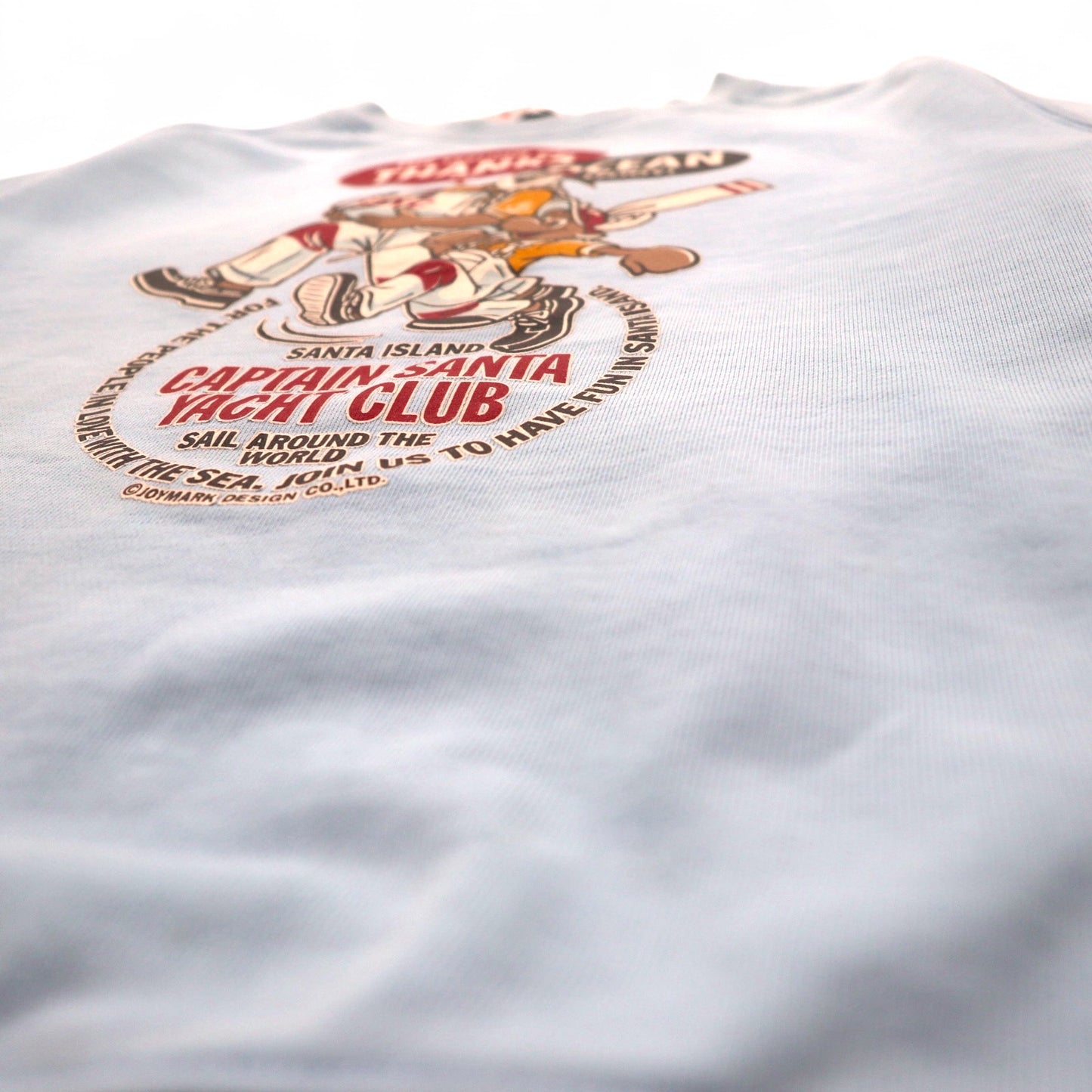 Captain Santa 90年代 キャラクタープリント スウェット S ブルー コットン 両面プリント