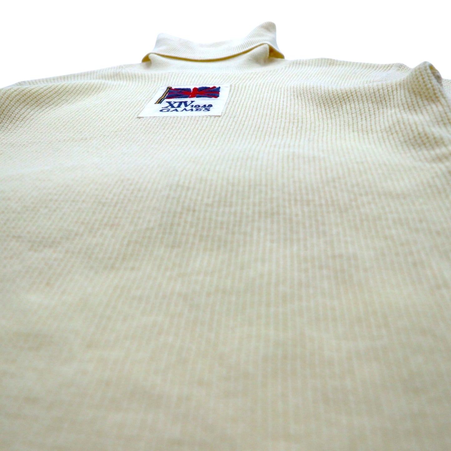 RALPH LAUREN タートルネック サーマルニット セーター M ホワイト ユニオンジャック 刺繍