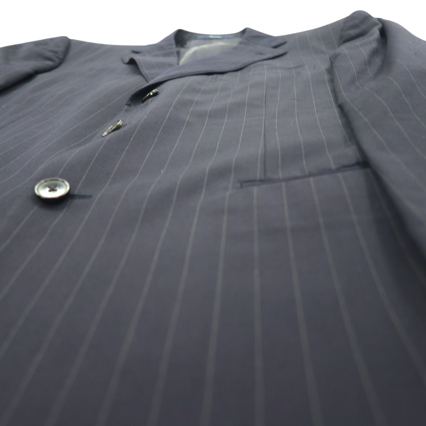 Ermenegildo Zegna イタリア製 テーラードジャケット XL ネイビー ウール ストライプ