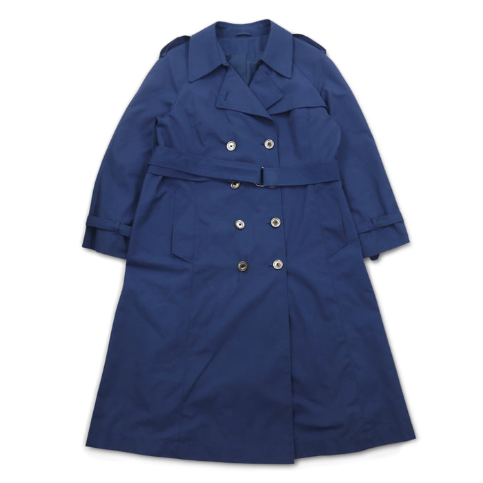 Sears 90s Double Breasted Trench Coat, XL, Navy, Polyester, Cotton, Belted