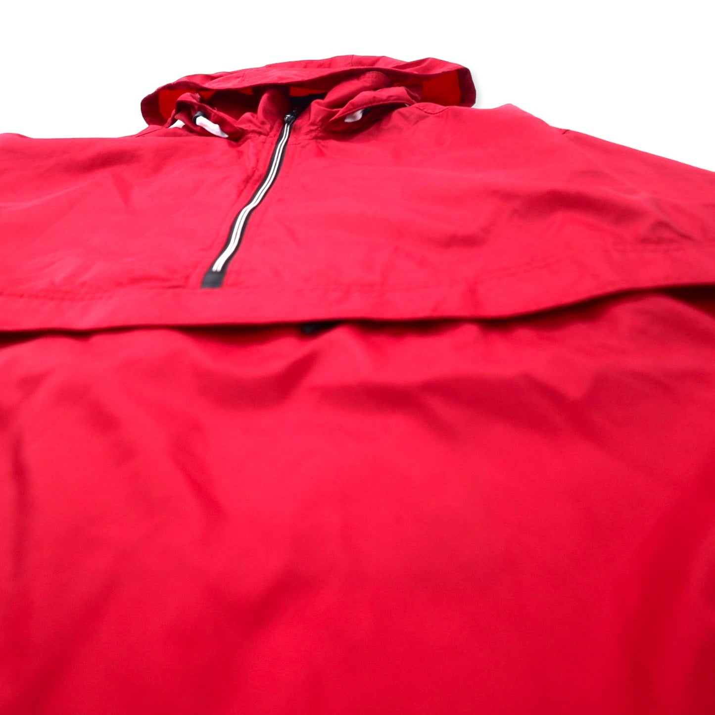 NIKE 90s Anorak Parka L Red Nylon Retractable Hood Black Tag Big Size