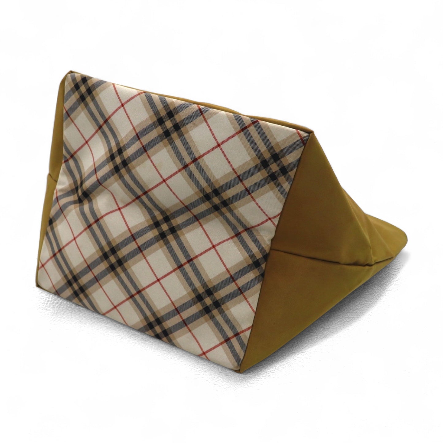 BURBERRY BLUE LABEL ノバチェック切り替え 舟形 トートバッグ ベージュ ナイロン レザー 牛革 日本製