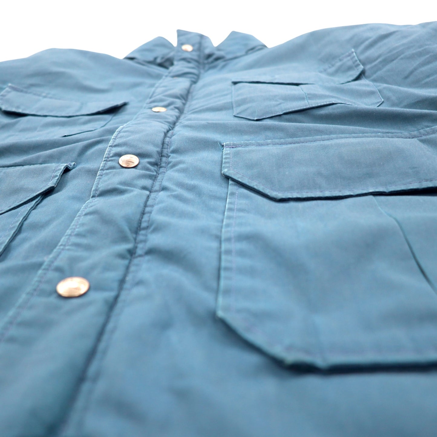 Woolrich 80年代 USA製 インサレーションジャケット L ナイロン ブルー ダブルジップ 裏地チェック 中綿 ドローコード