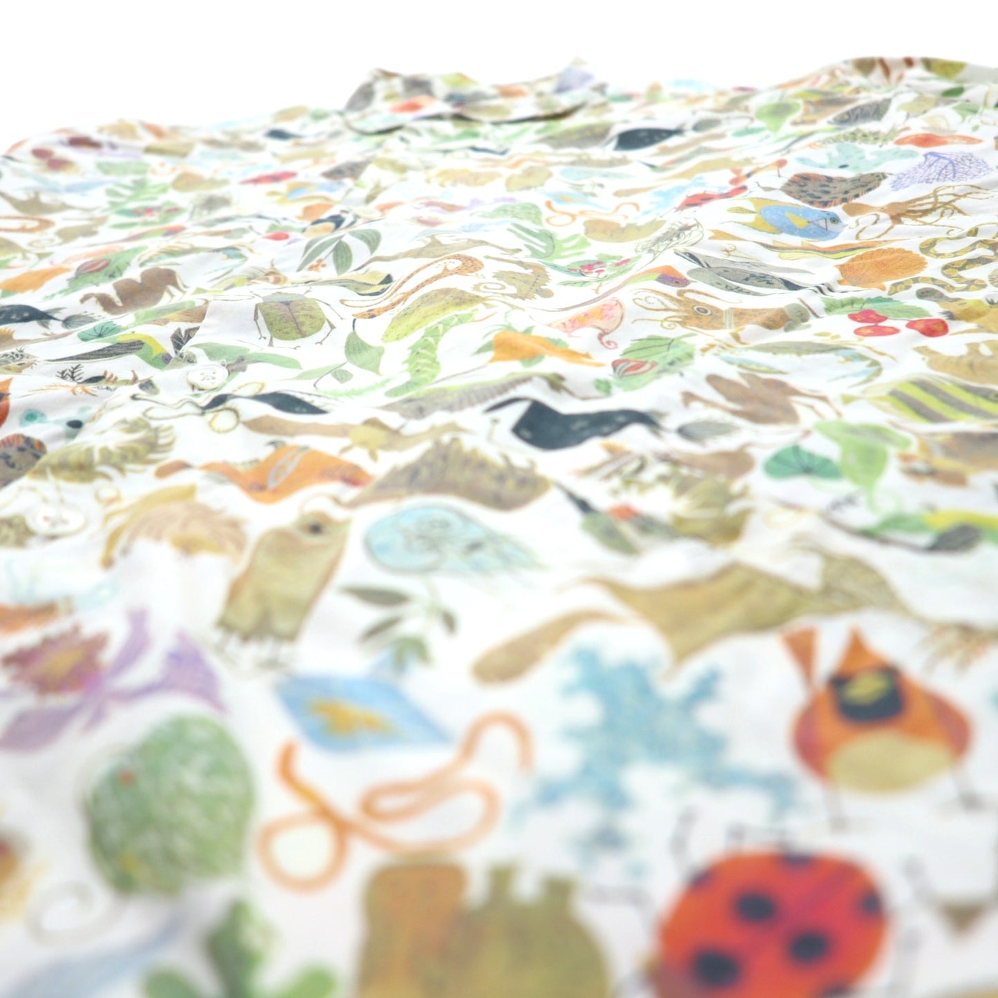 BRU NA BOINNE バイオロジー シャツ ジャケット M ホワイト コットン 総柄 4202 日本製