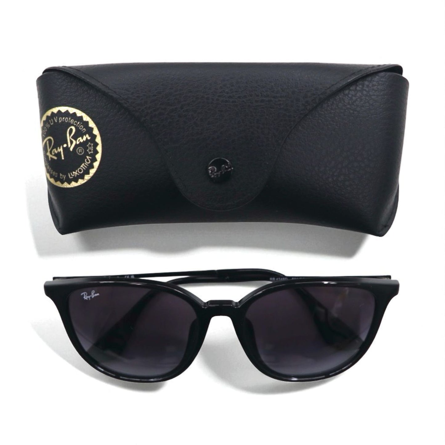 Ray-Ban ウェリントン サングラス ブラック グラデーション スクエア RB4348D 601/8G 57-18 145 3N 未使用品