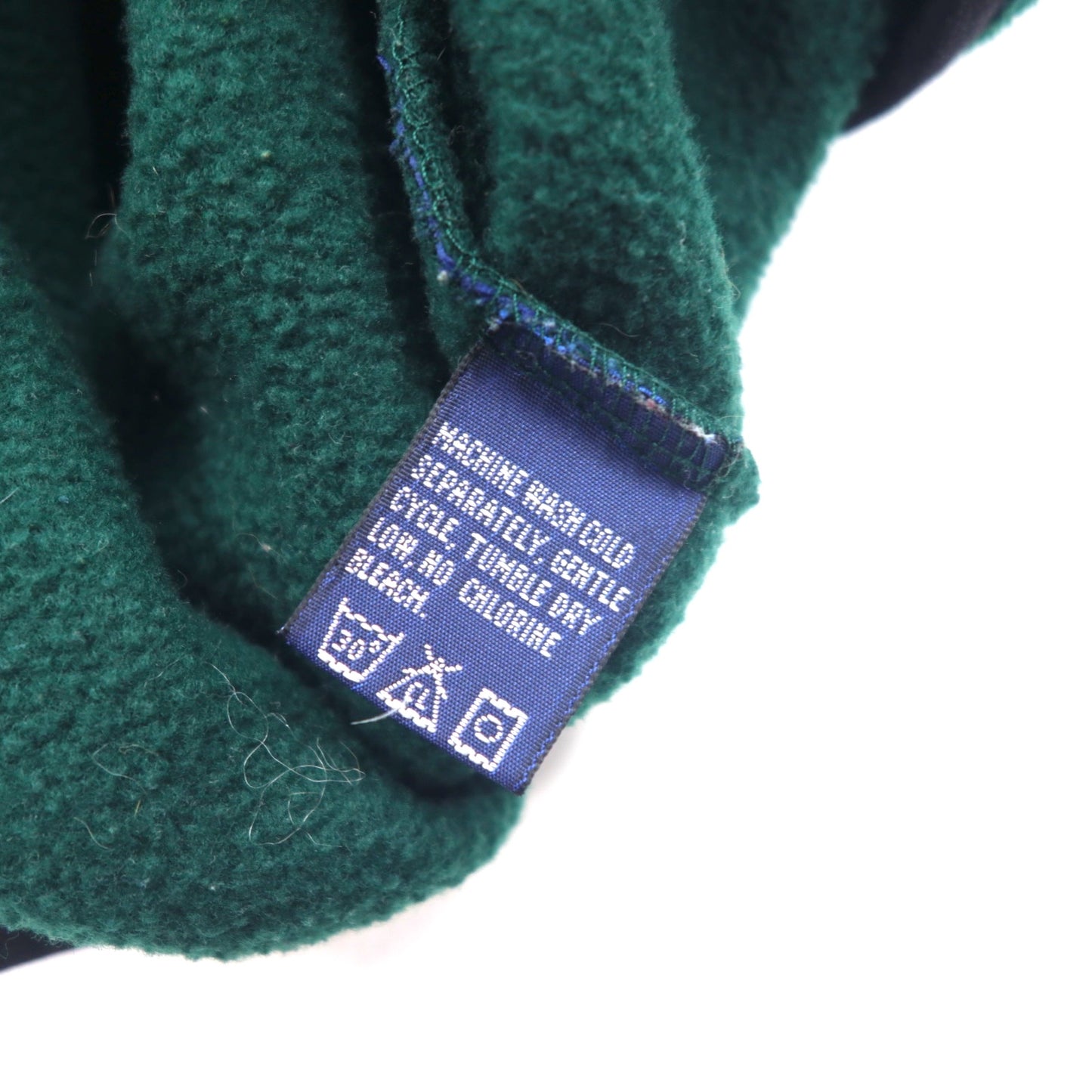 nautica 90s USA made half zip fleece jacket L green nautech fleece logo embroidery